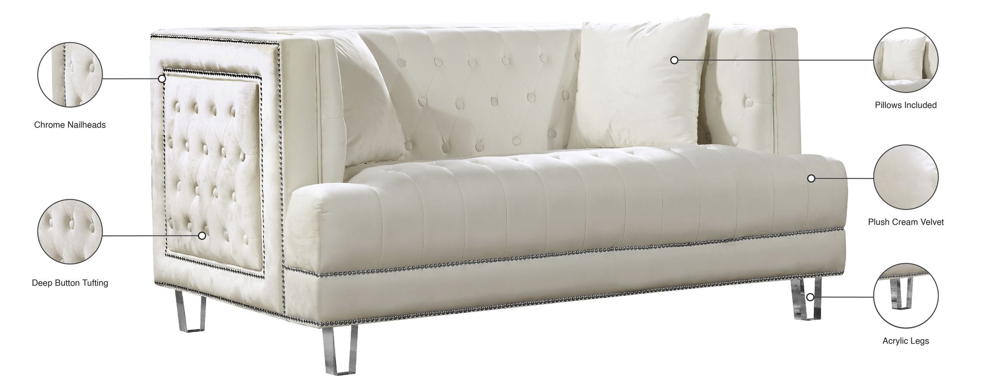 Lucas Velvet Loveseat