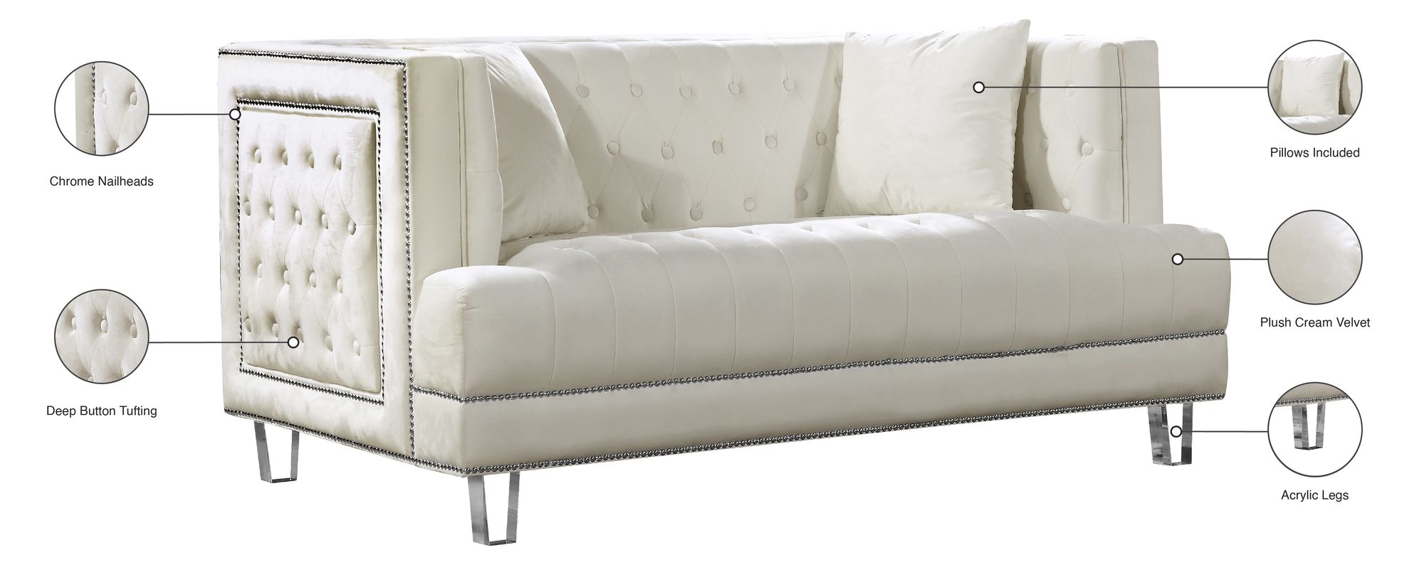 Lucas Velvet Loveseat