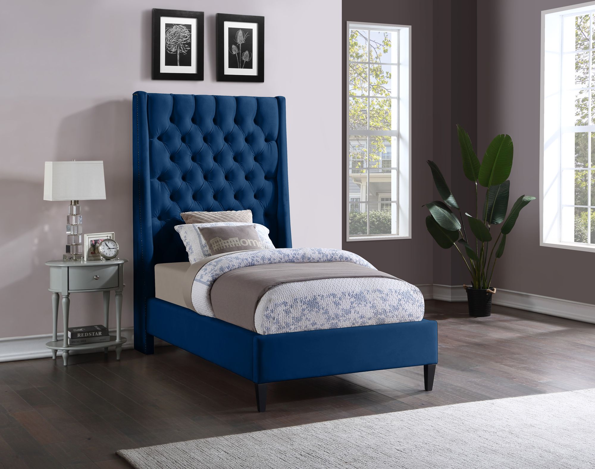 Fritz Velvet Twin Size Bed