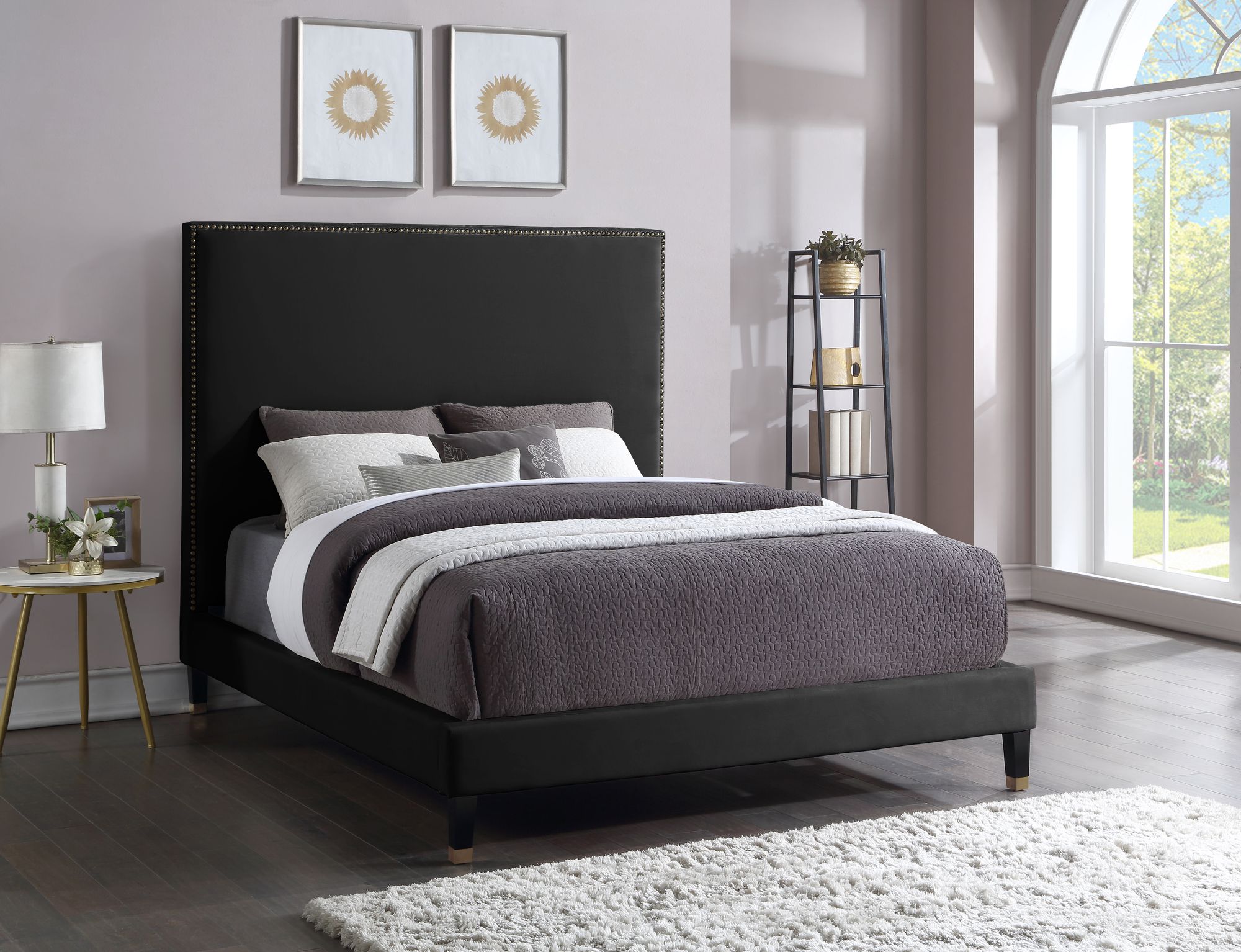 Harlie Velvet King Size Bed