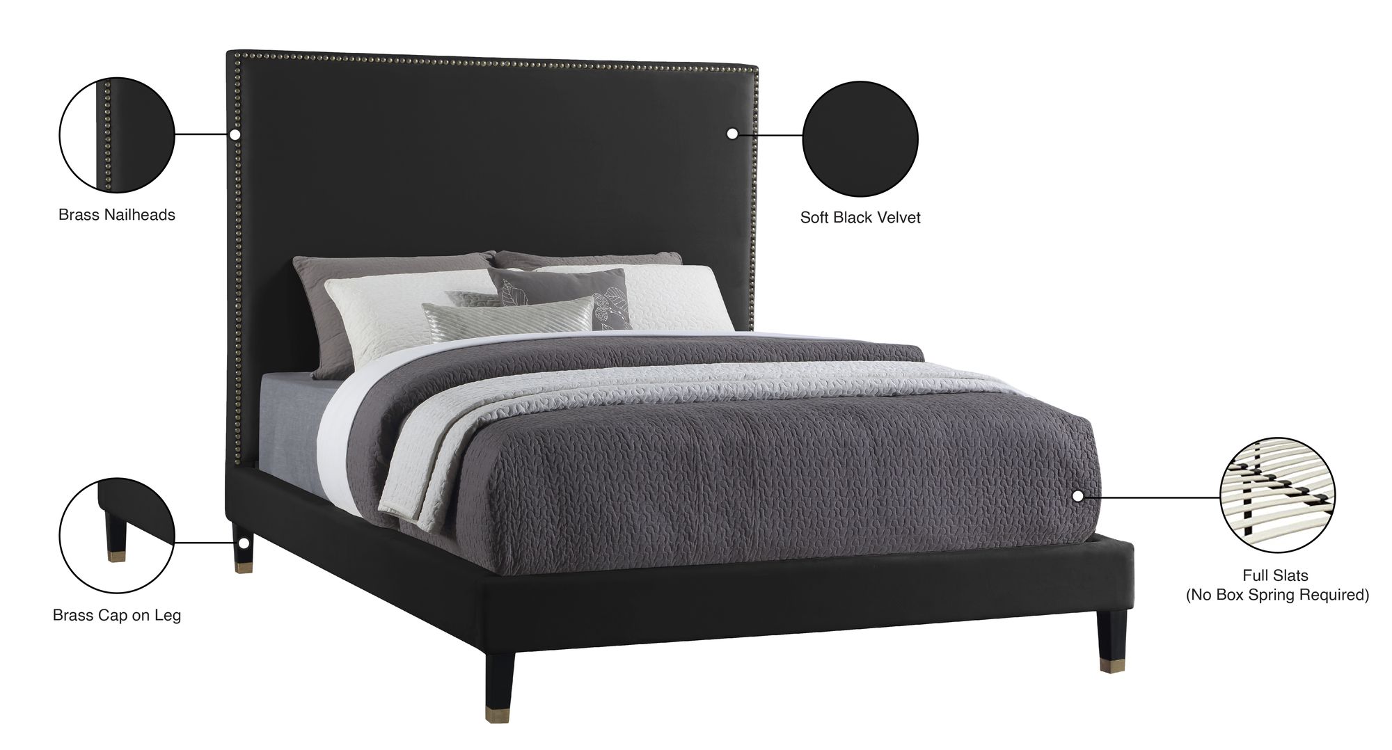 Harlie Velvet Bed