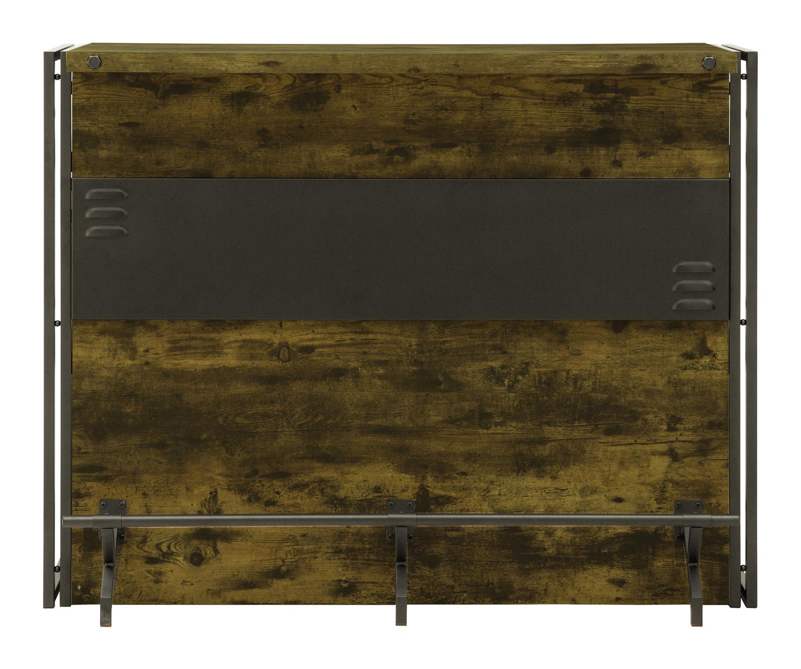 Renaldi Wood Veneer Bar Unit with Stemware Rack