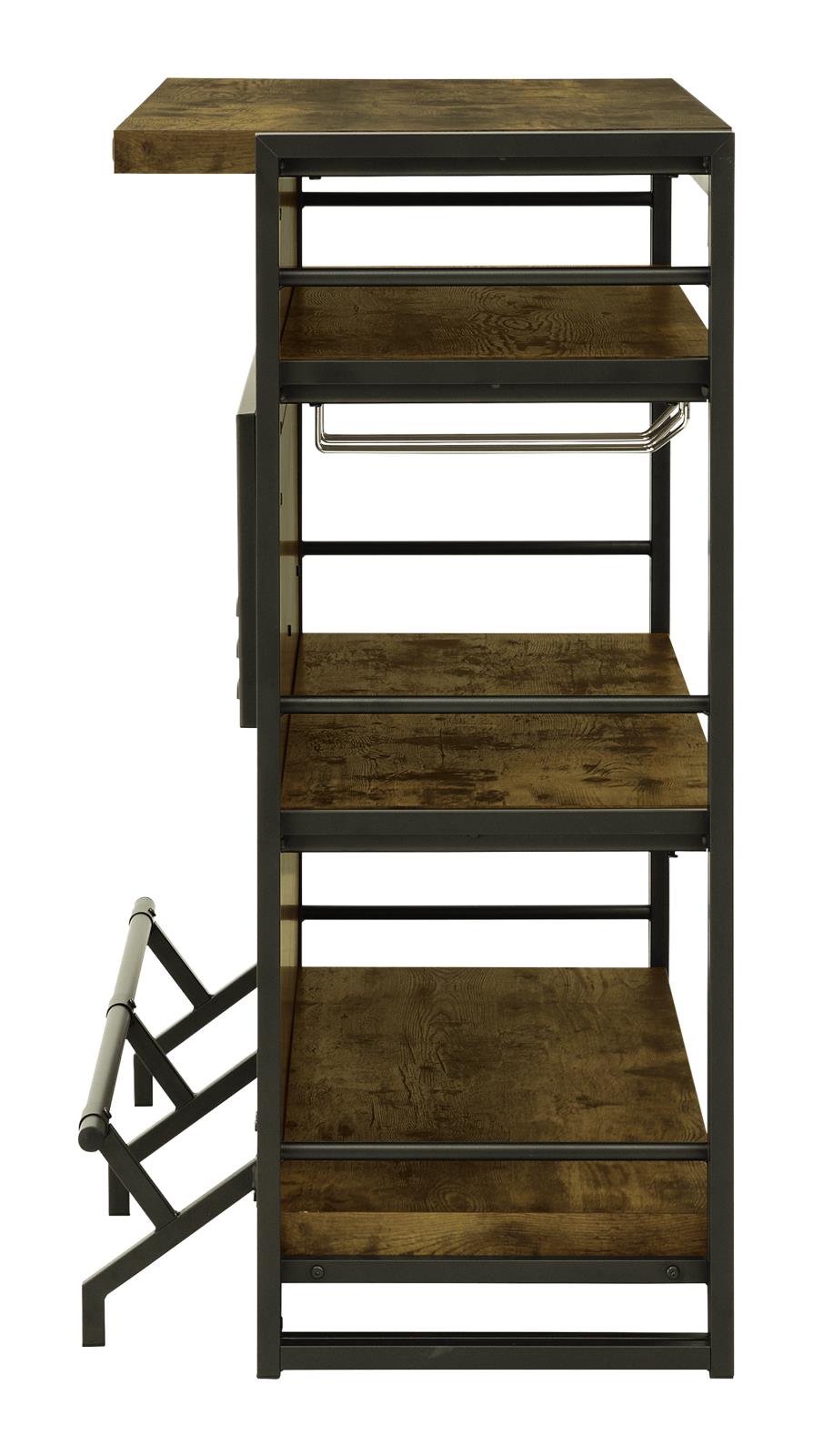 Renaldi Wood Veneer Bar Unit with Stemware Rack