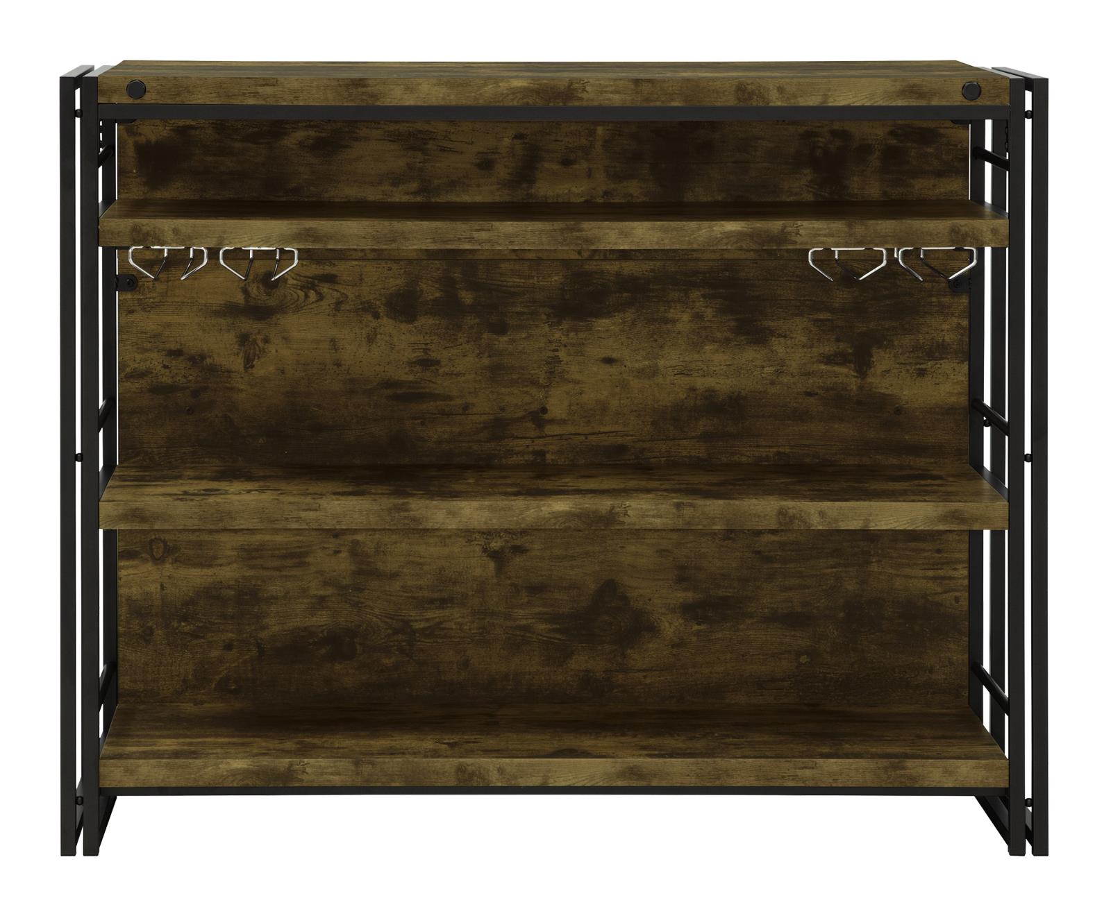 Renaldi Wood Veneer Bar Unit with Stemware Rack