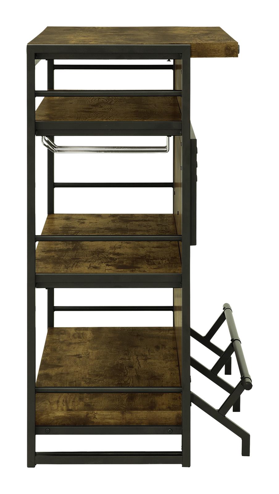 Renaldi Wood Veneer Bar Unit with Stemware Rack