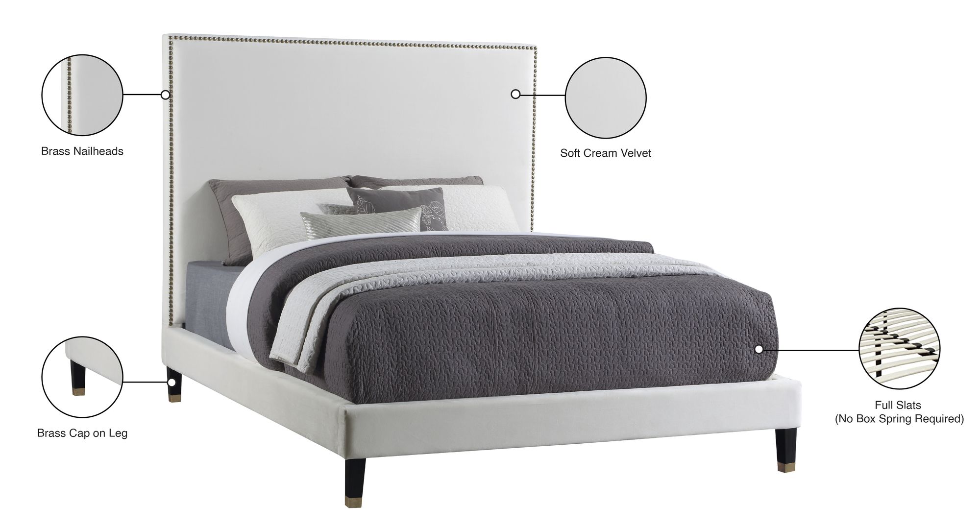 Harlie Velvet Full Size Bed