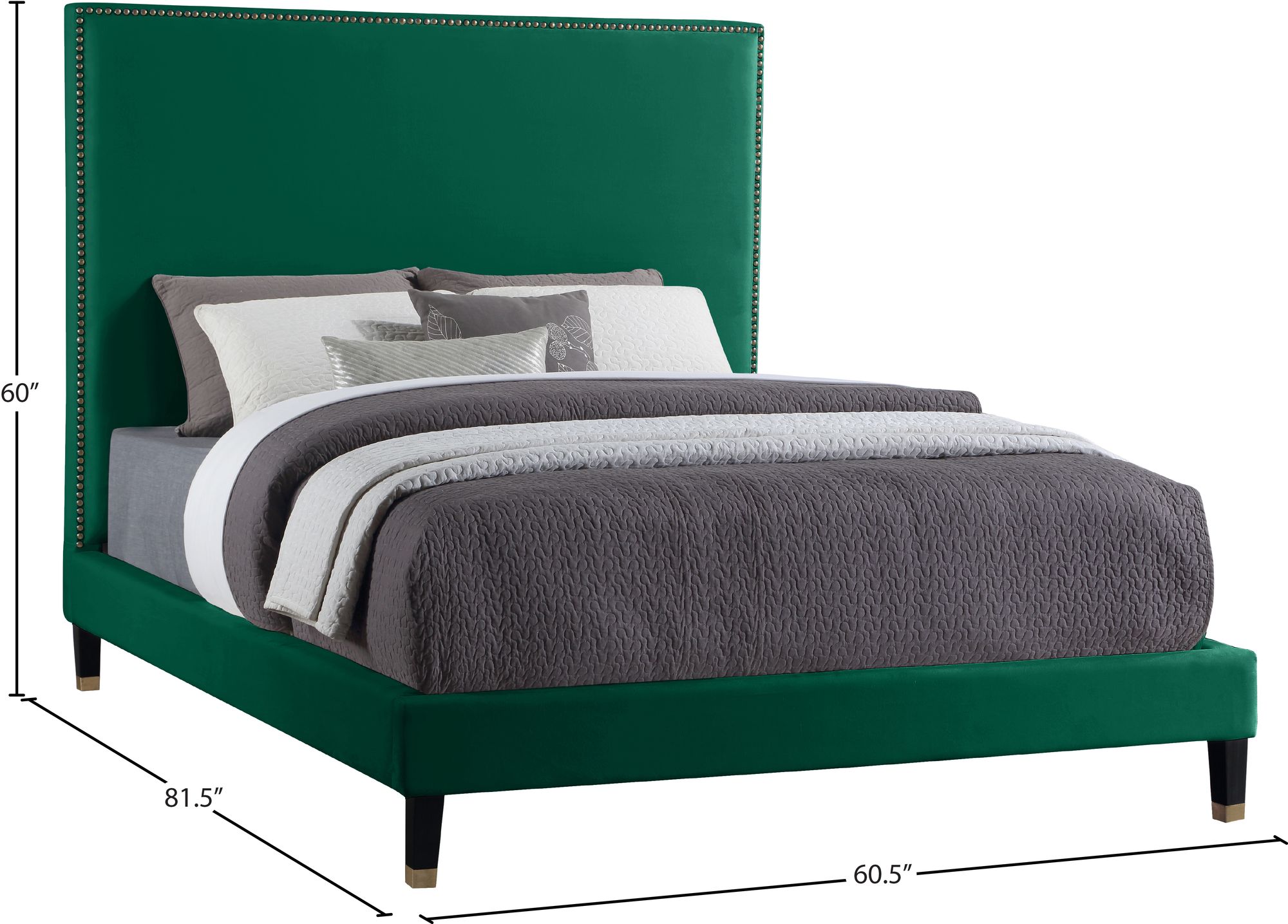 Harlie Velvet Full Size Bed
