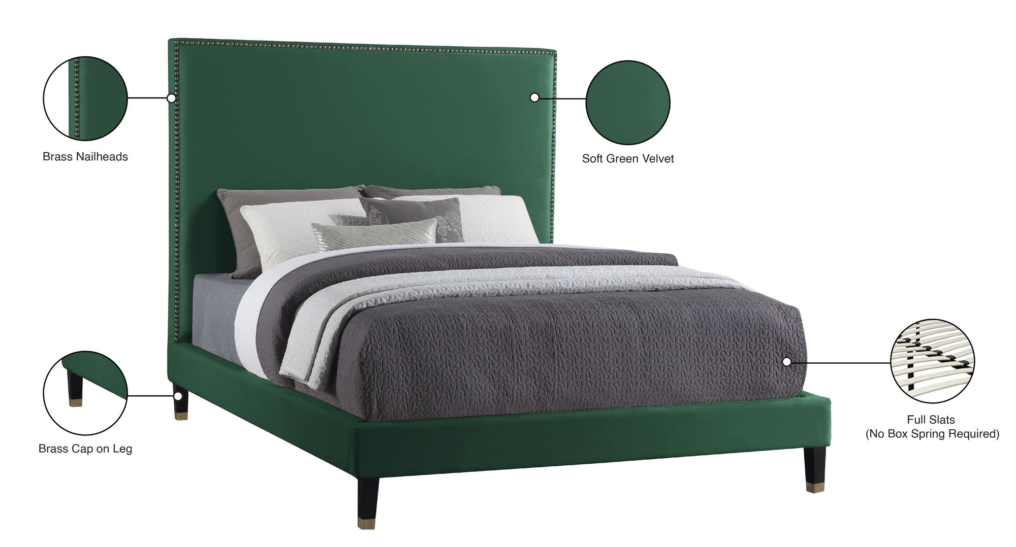 Harlie Velvet Bed