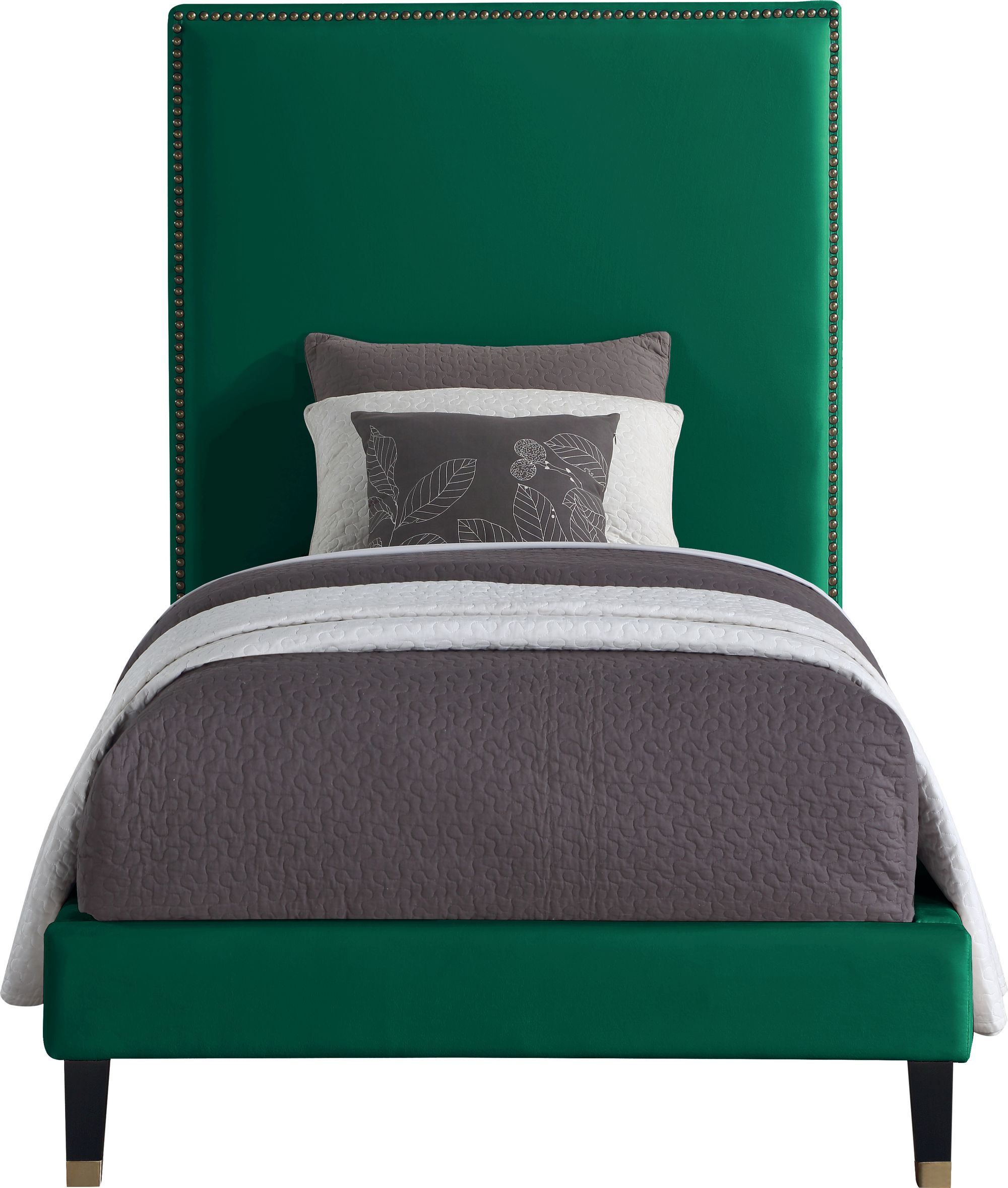 Harlie Velvet Twin Size Bed