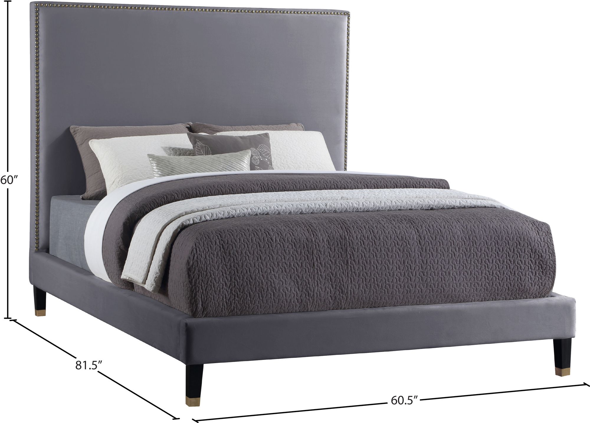 Harlie Velvet Full Size Bed