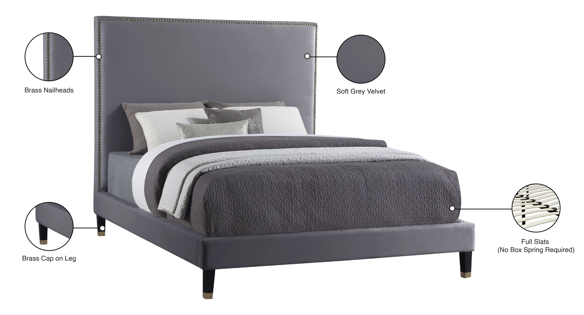 Harlie Velvet Bed