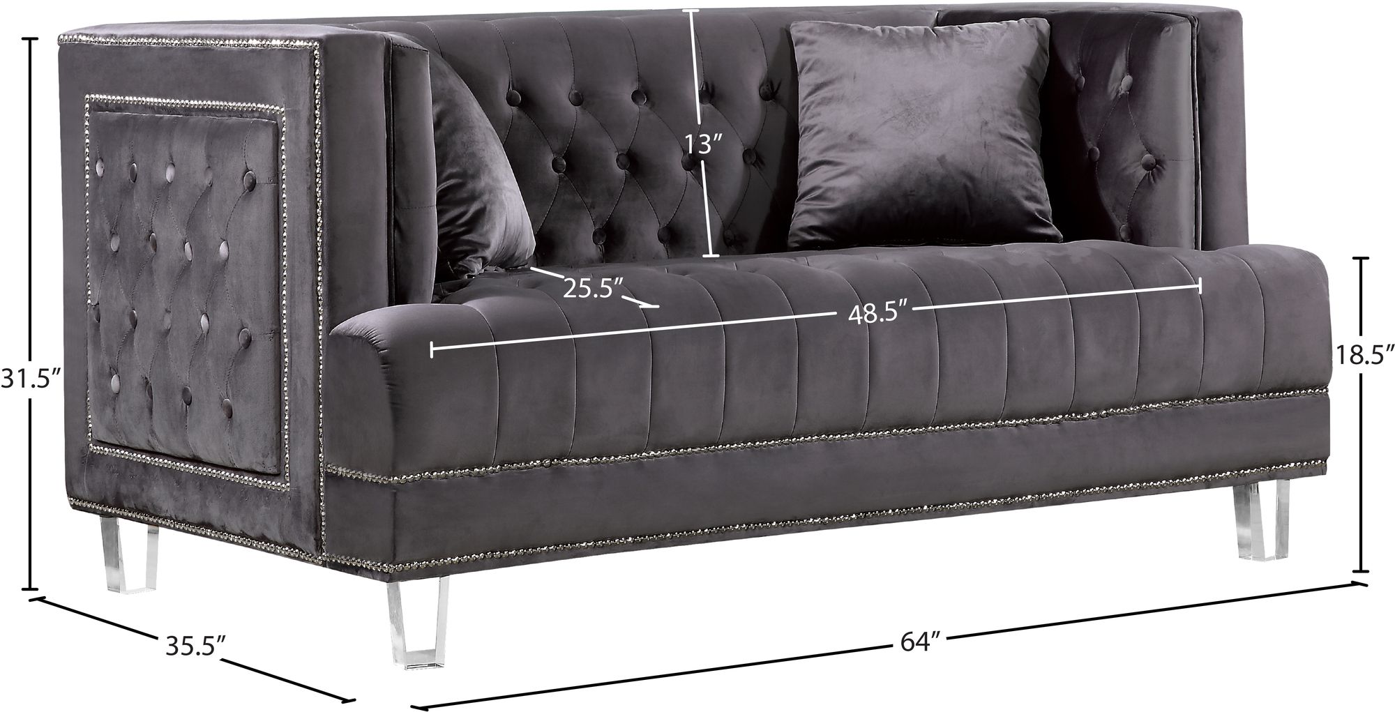 Lucas Velvet Loveseat
