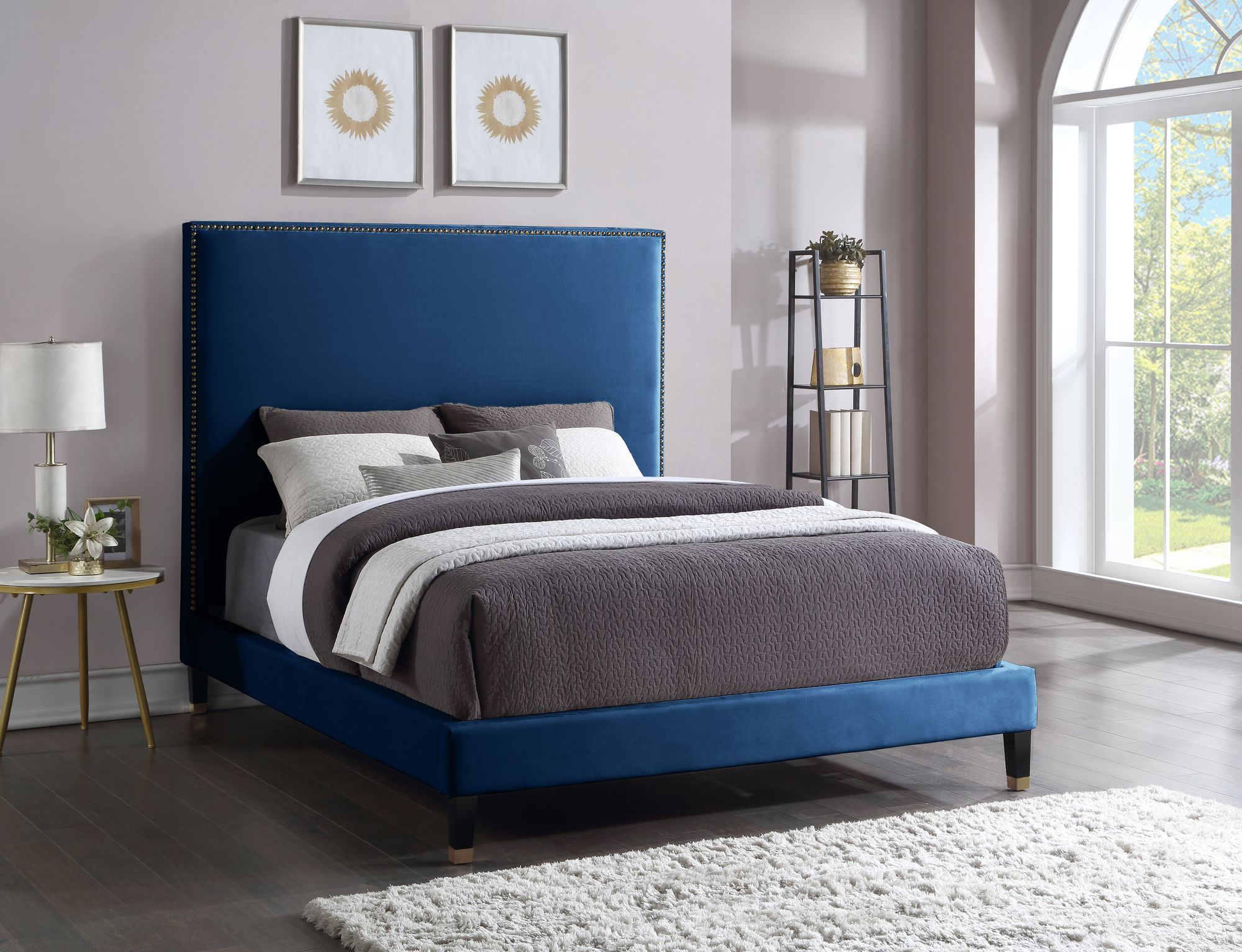 Harlie Velvet King Size Bed