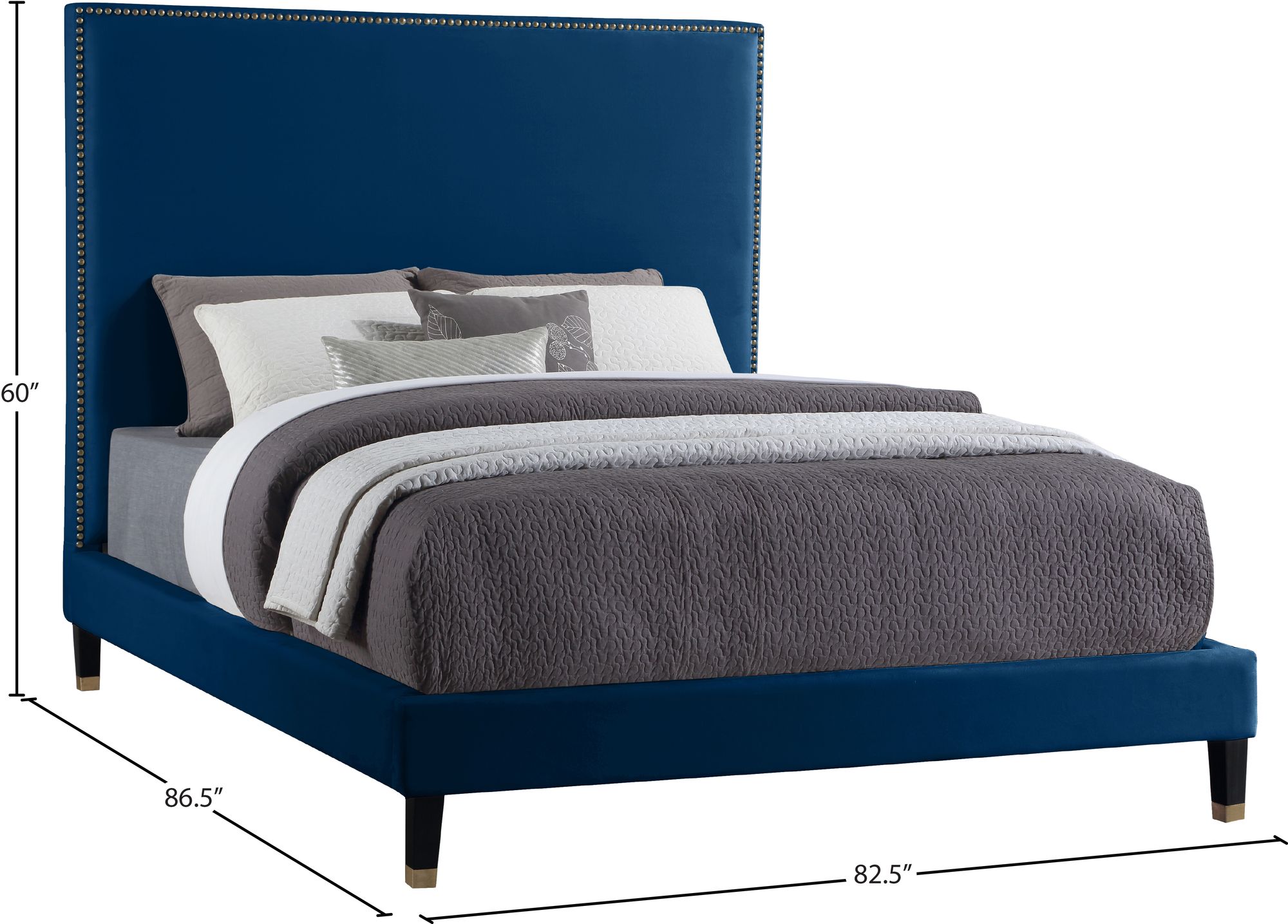 Harlie Velvet King Size Bed