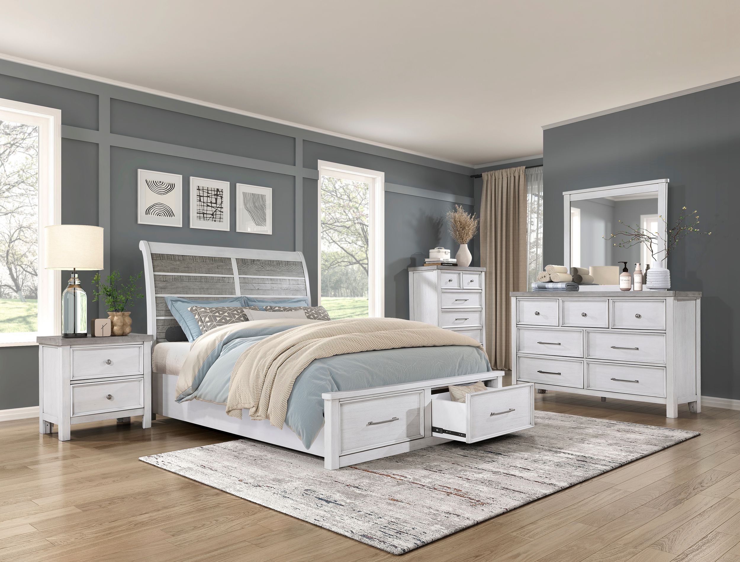 Ambrose Wood/Wood Veneer 5-Drawer Chest