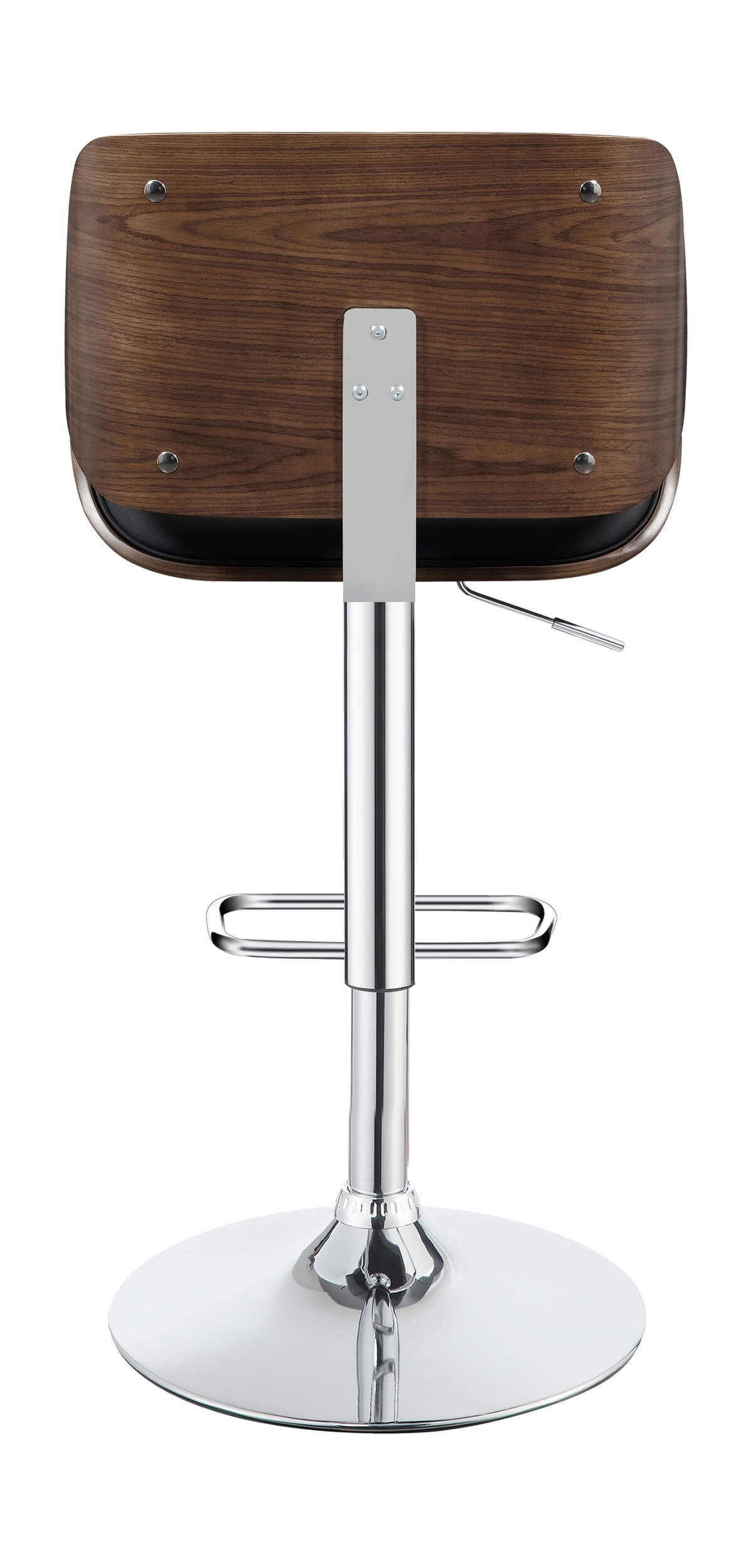 Folsom Leatherette/Wood Veneer Bar Stool with Adjustable Chrome Base