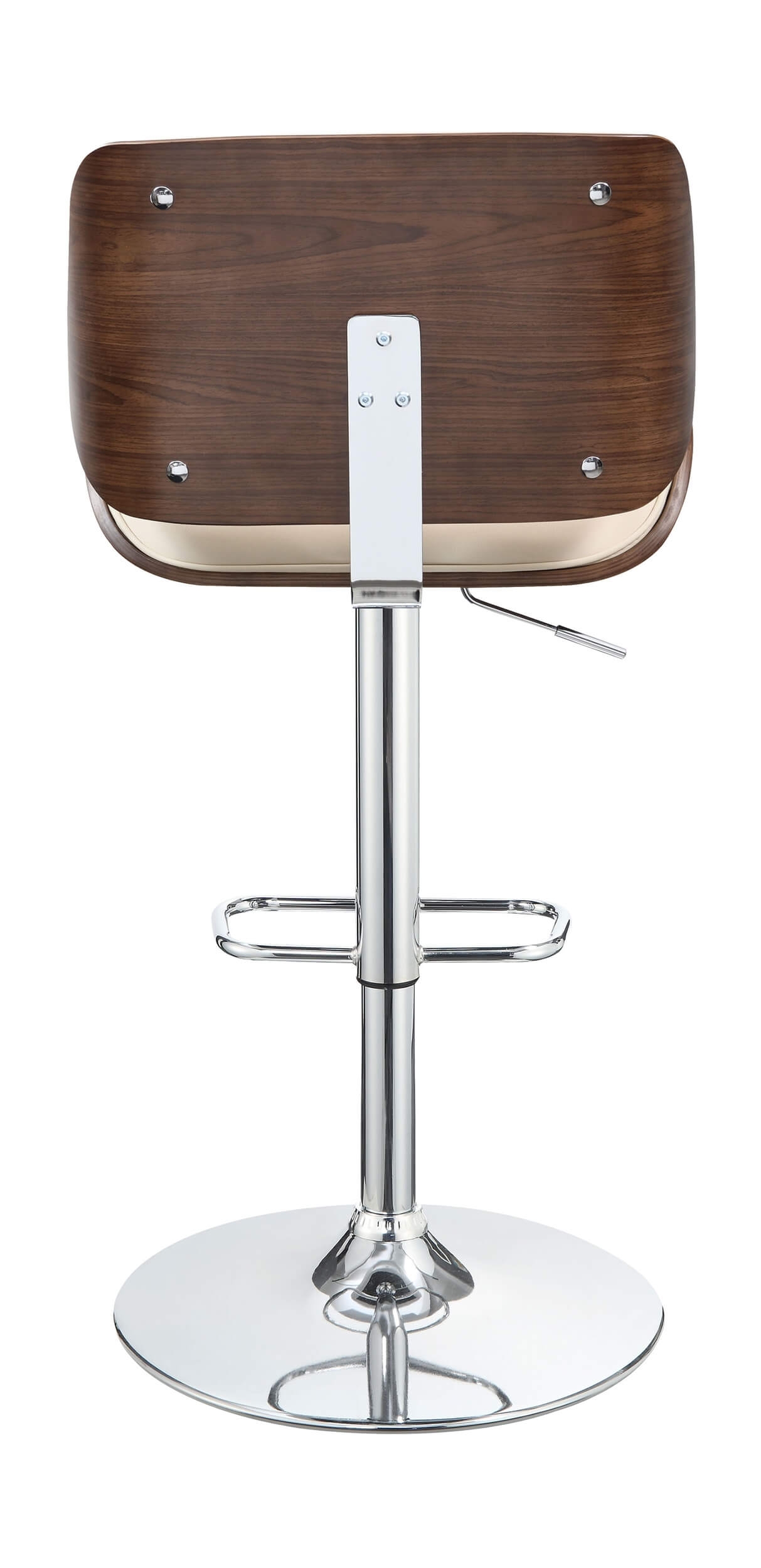 Folsom Leatherette/Wood Veneer Bar Stool with Adjustable Chrome Base