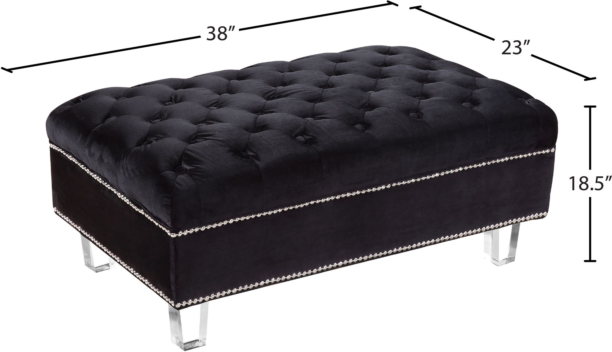 Lucas Velvet Ottoman