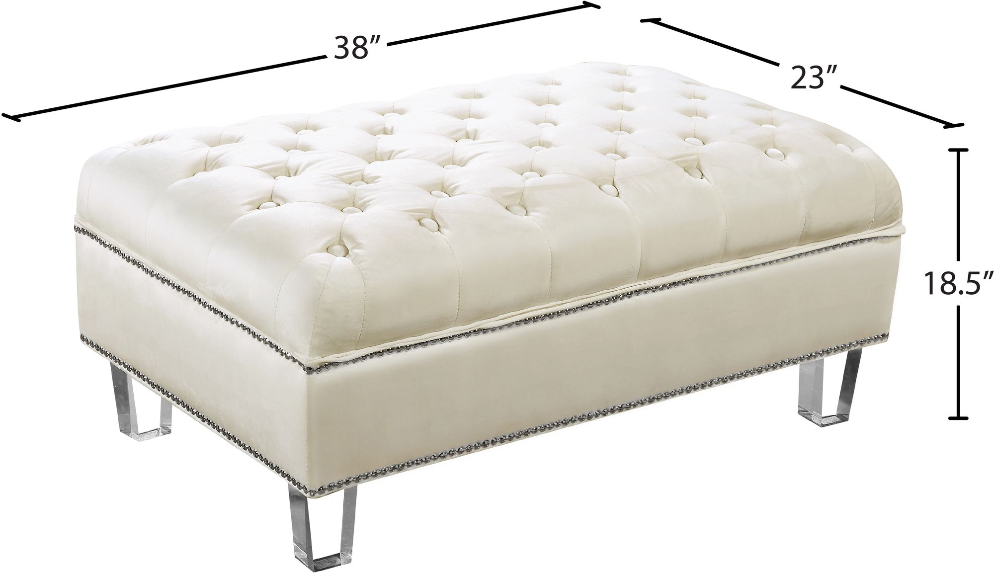 Lucas Velvet Ottoman