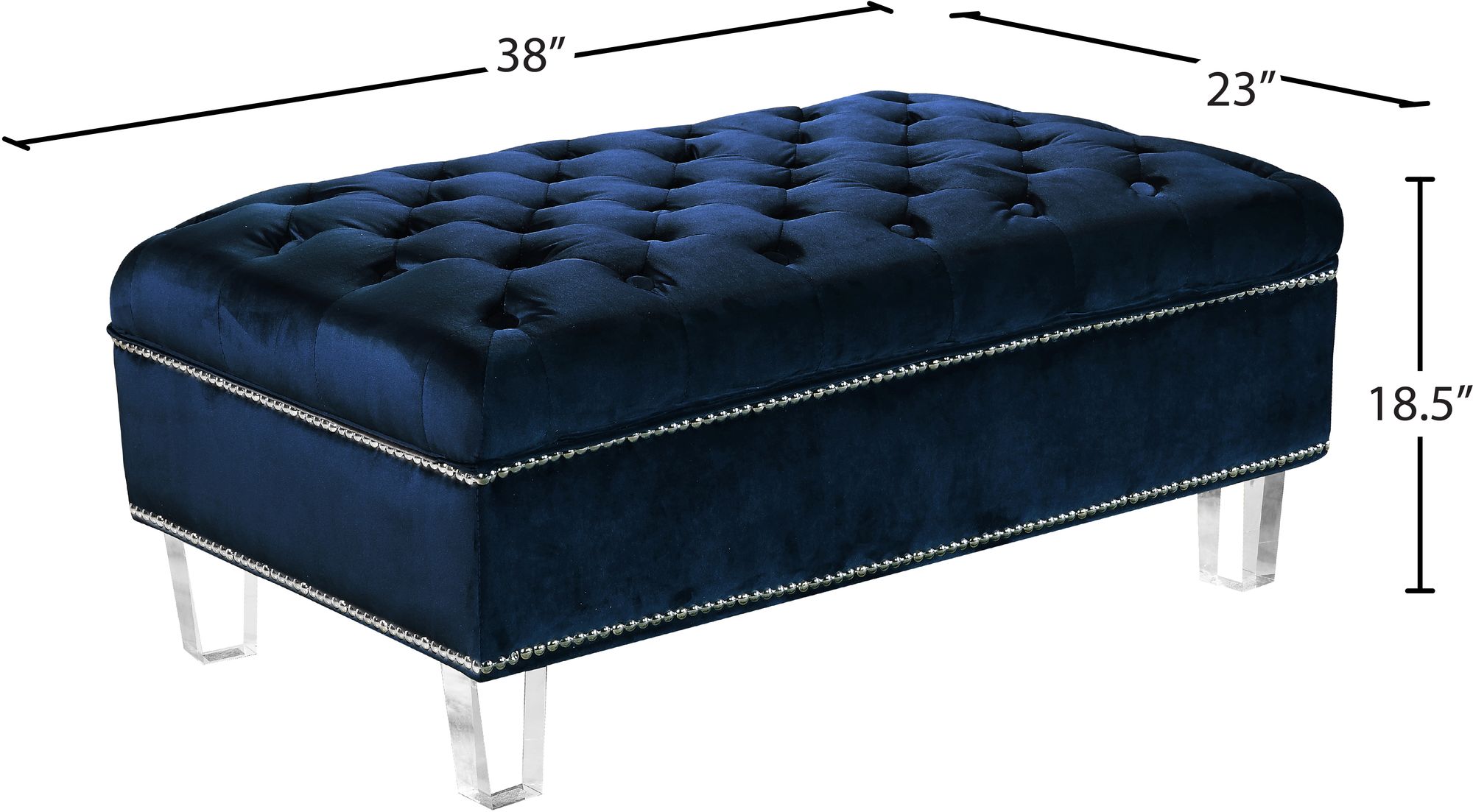 Lucas Velvet Ottoman