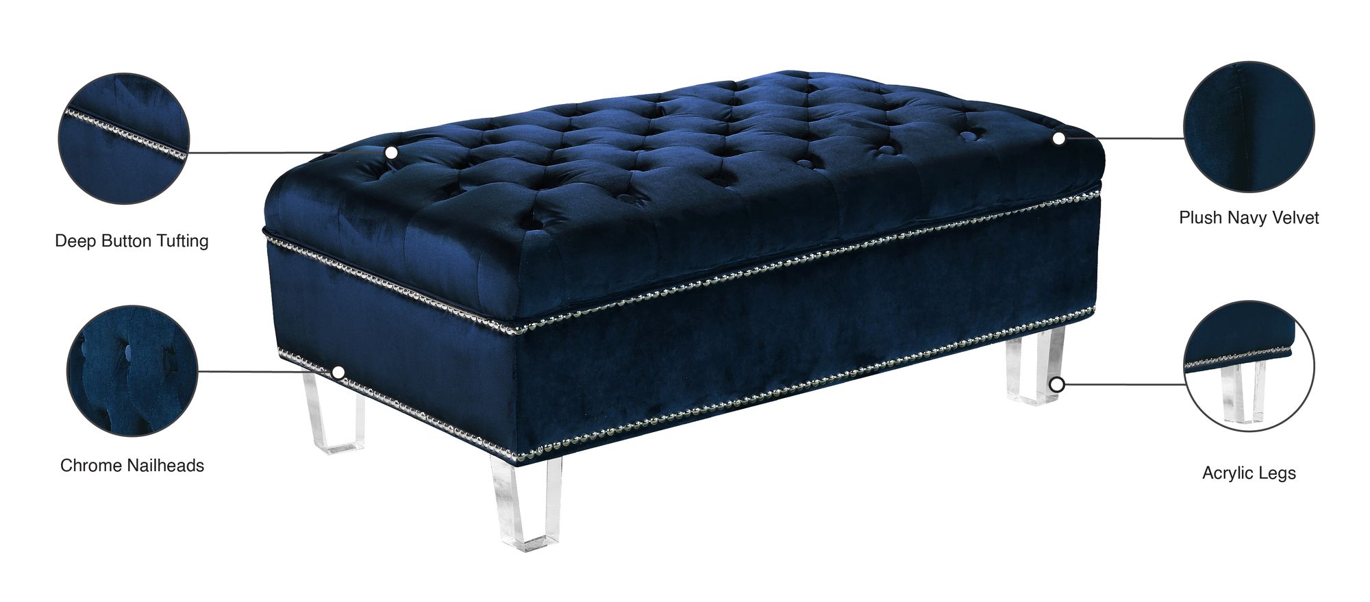 Lucas Velvet Ottoman