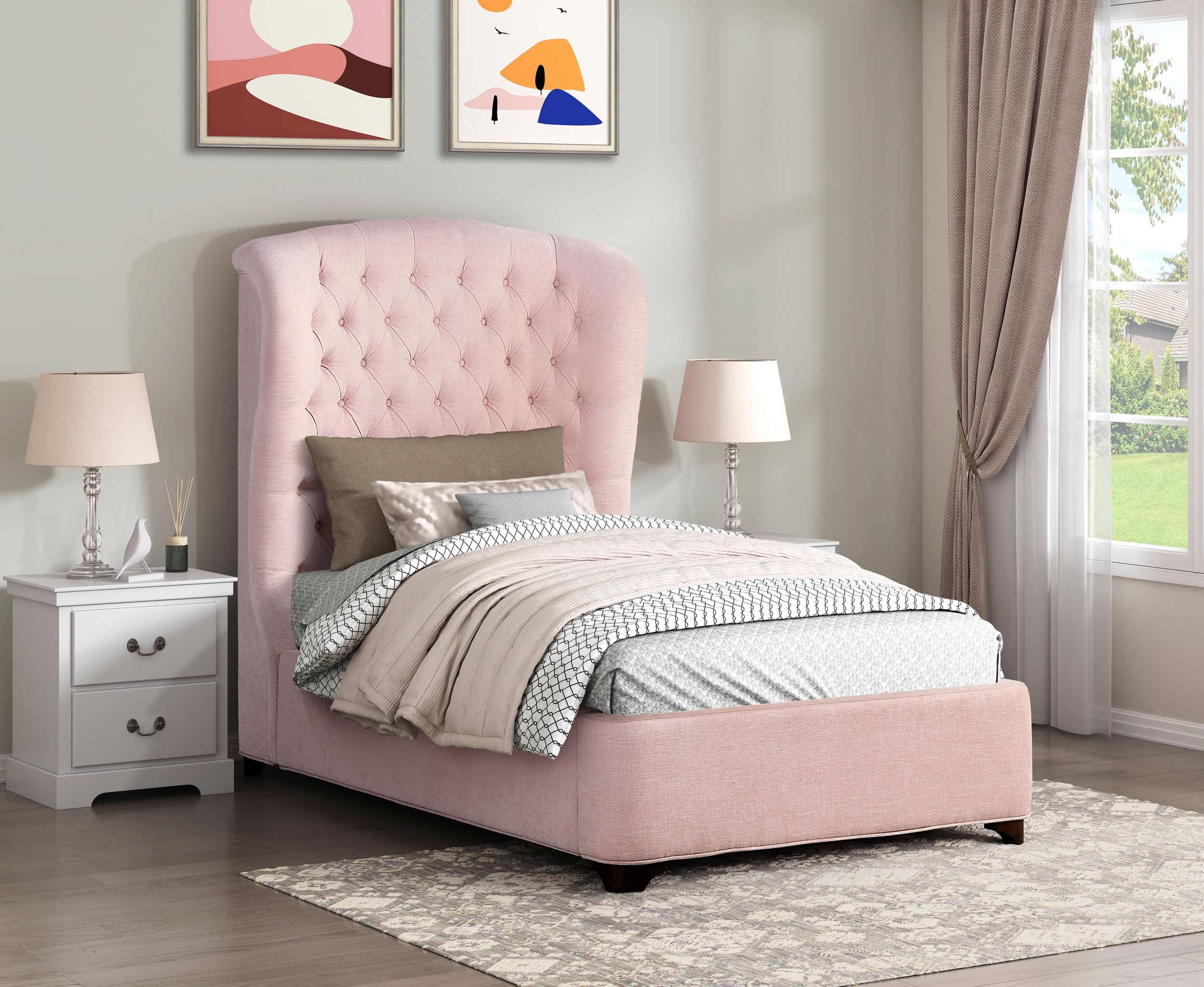 Cameo Chenille Twin Panel Bed