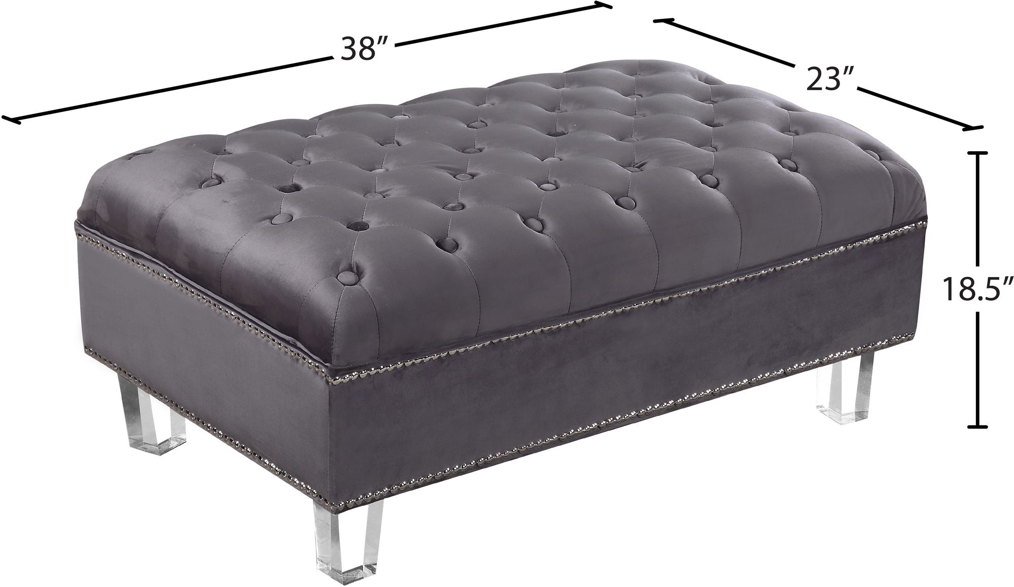 Lucas Velvet Ottoman