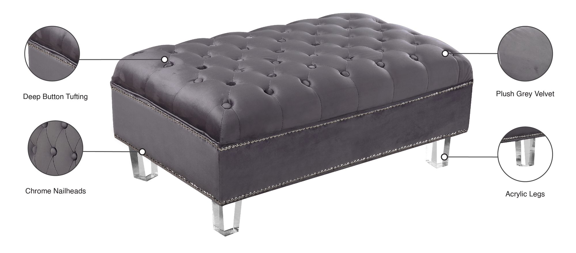 Lucas Velvet Ottoman
