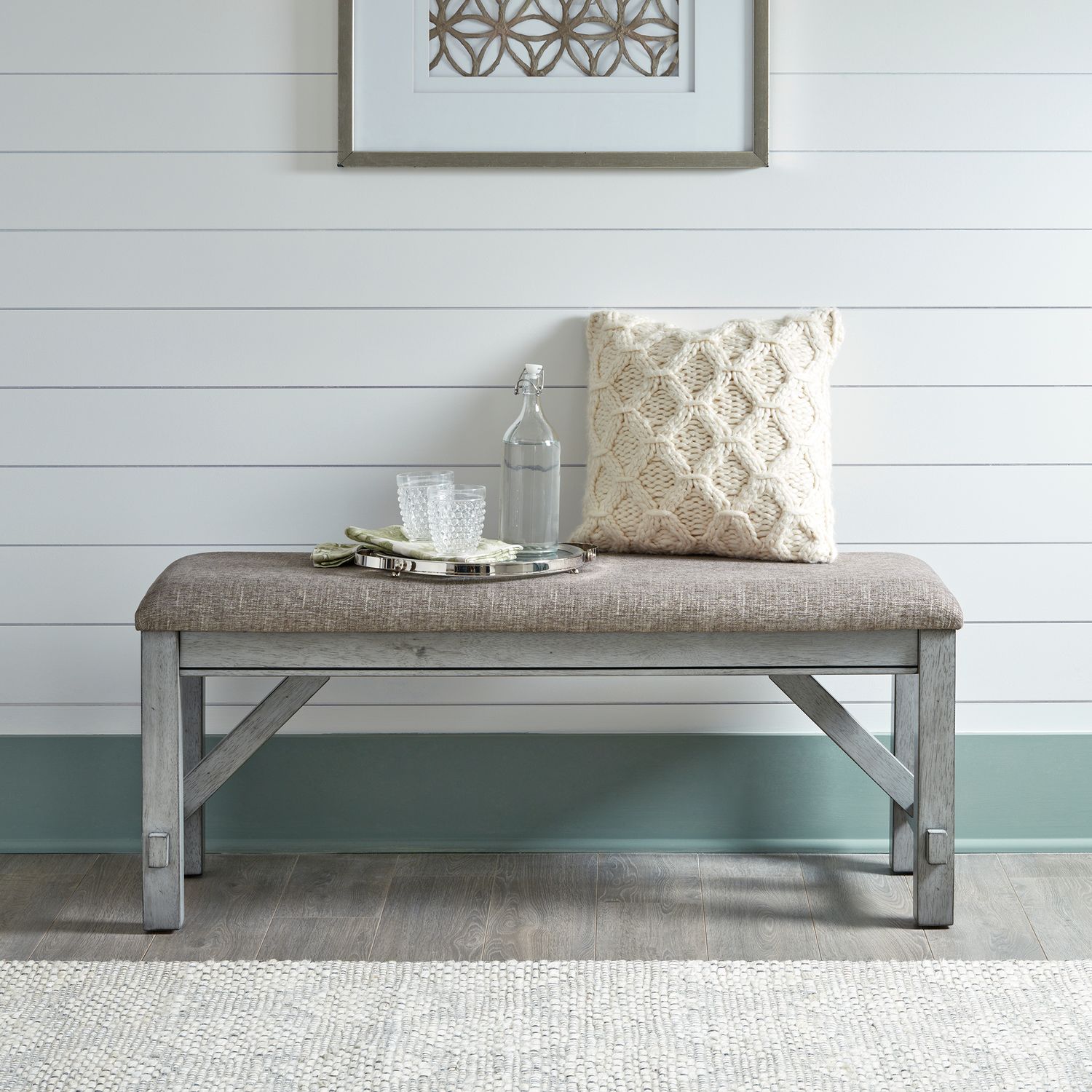 Newport Fabric/Wood Polyester Dining Bench