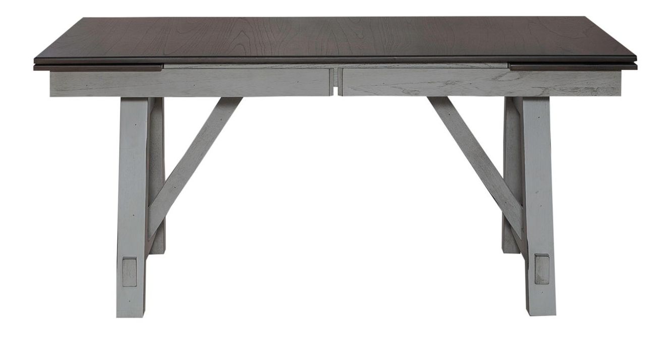 Newport Rectangular Wood Extendable Trestle Table