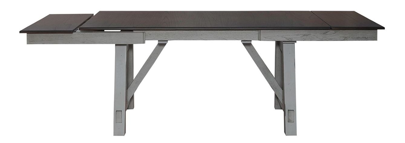 Newport Rectangular Wood Extendable Trestle Table