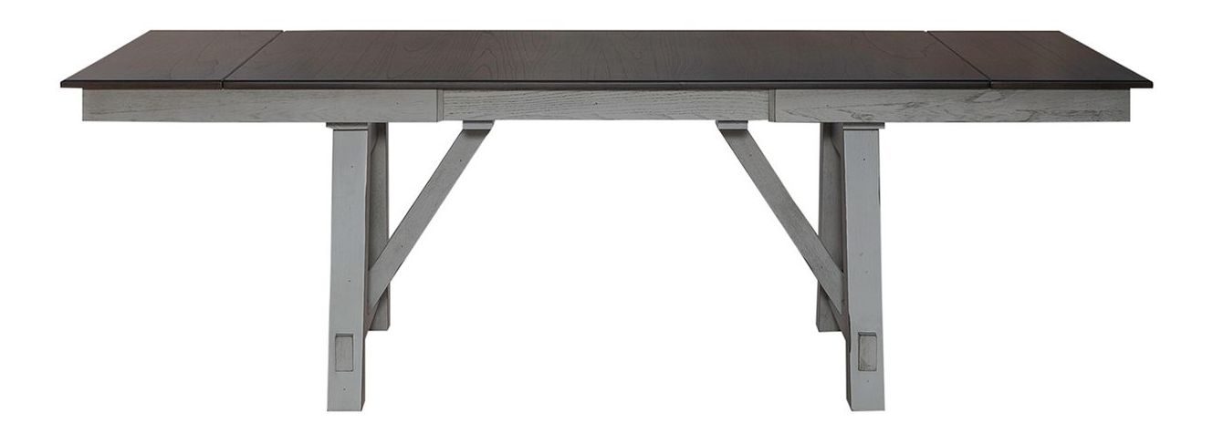 Newport Rectangular Wood Extendable Trestle Table
