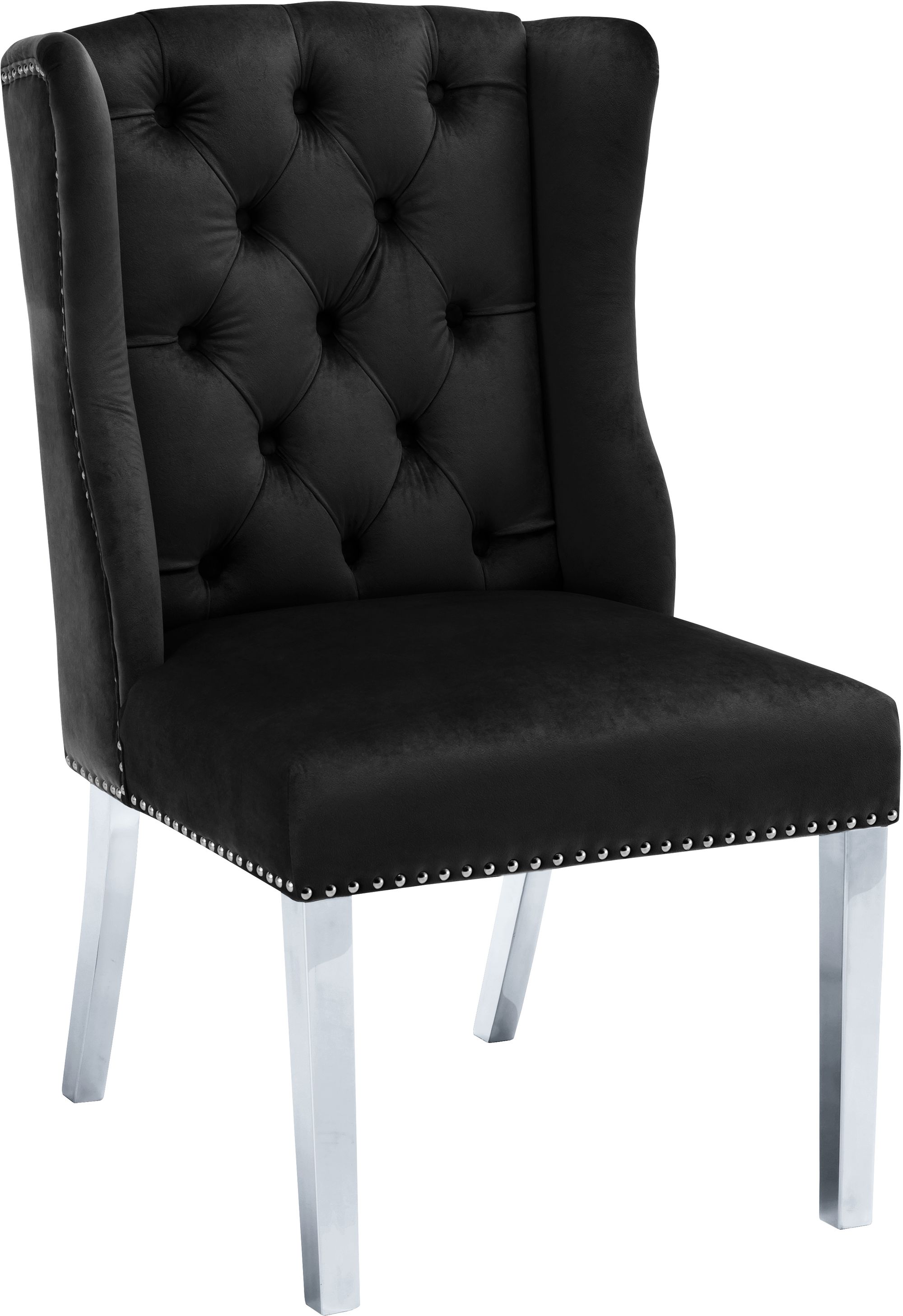 Suri Velvet Dining Chair with Chrome Stainless Steel Legs