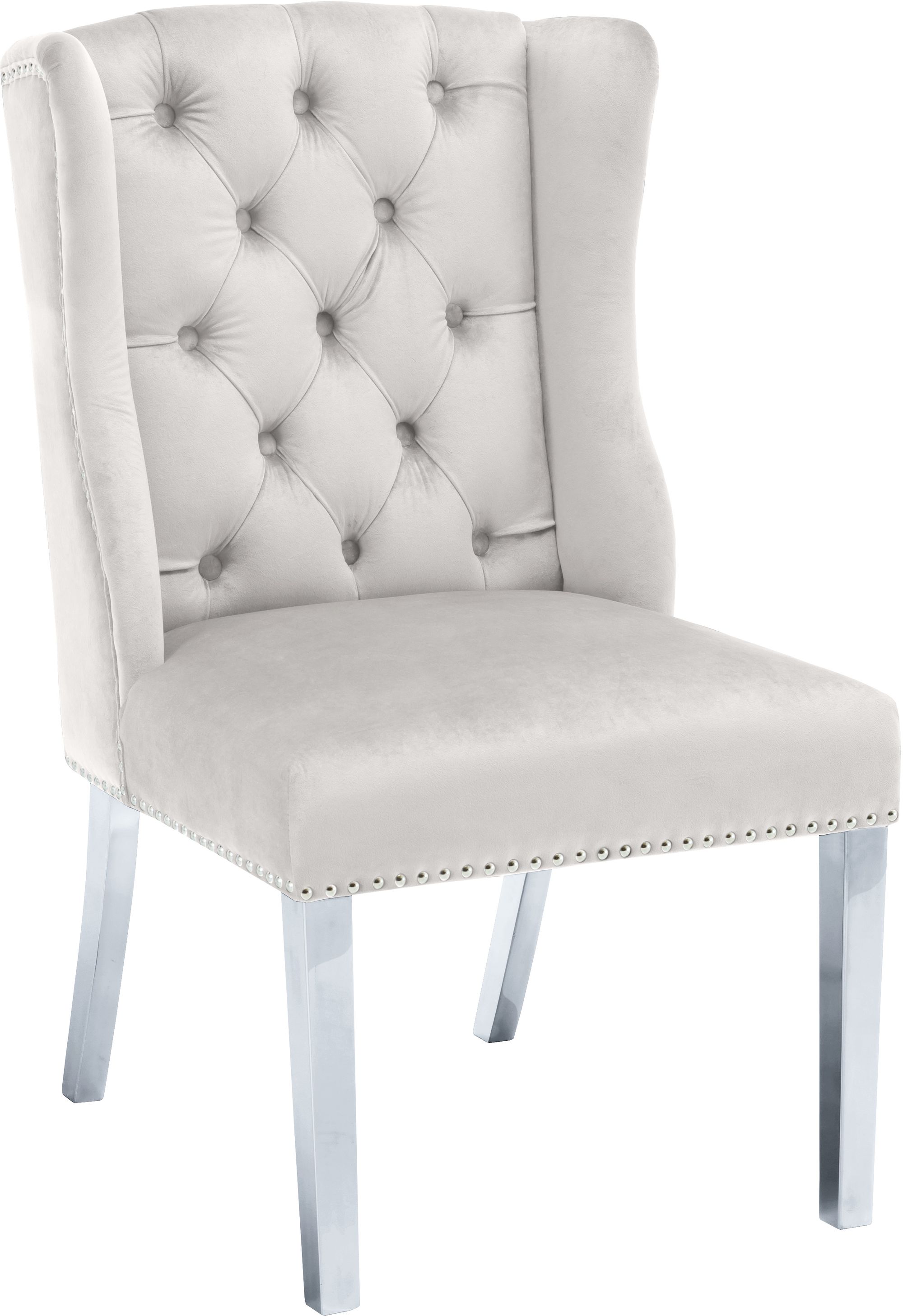 Suri Velvet Dining Chair with Chrome Stainless Steel Legs