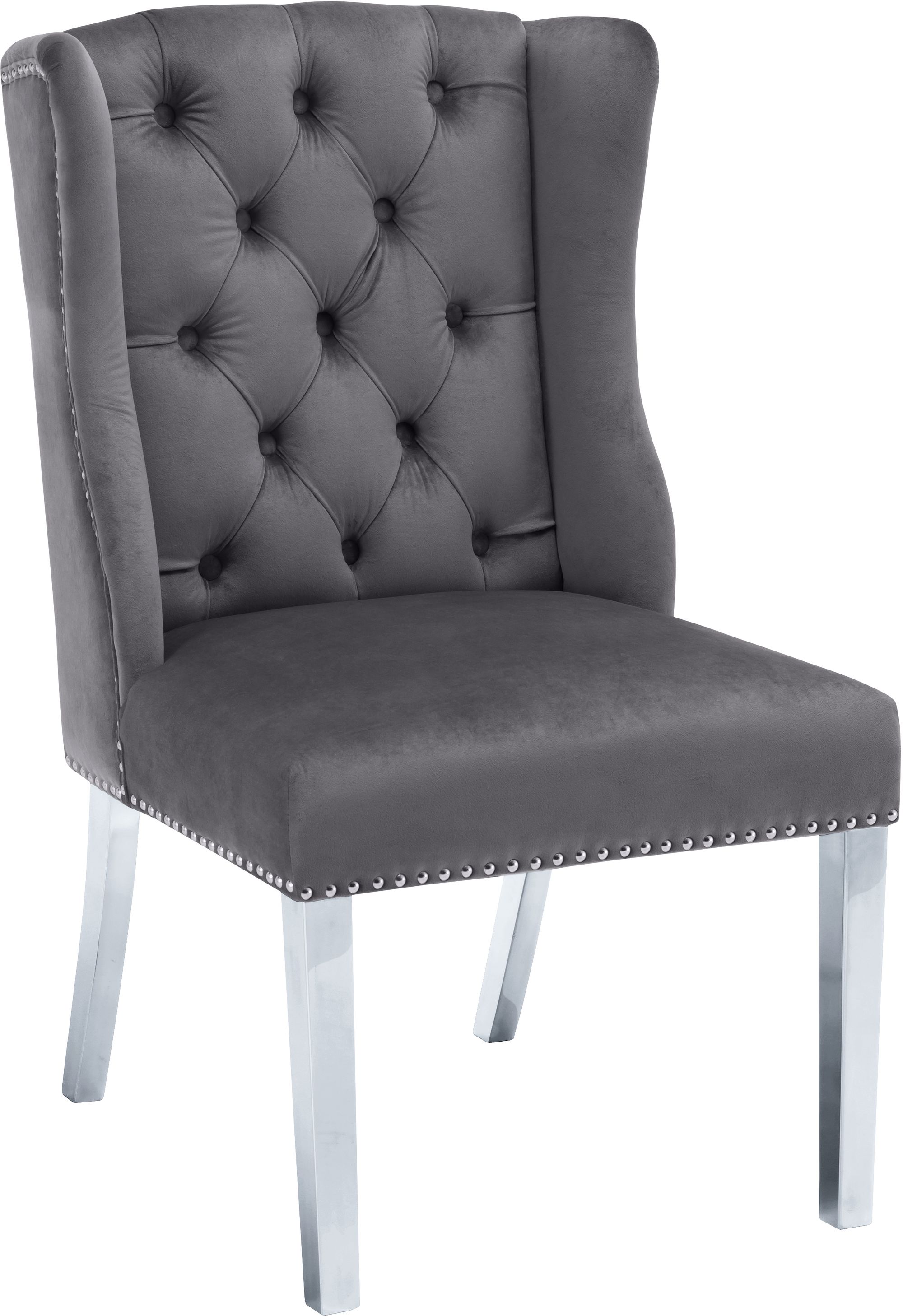 Suri Velvet Dining Chair with Chrome Stainless Steel Legs