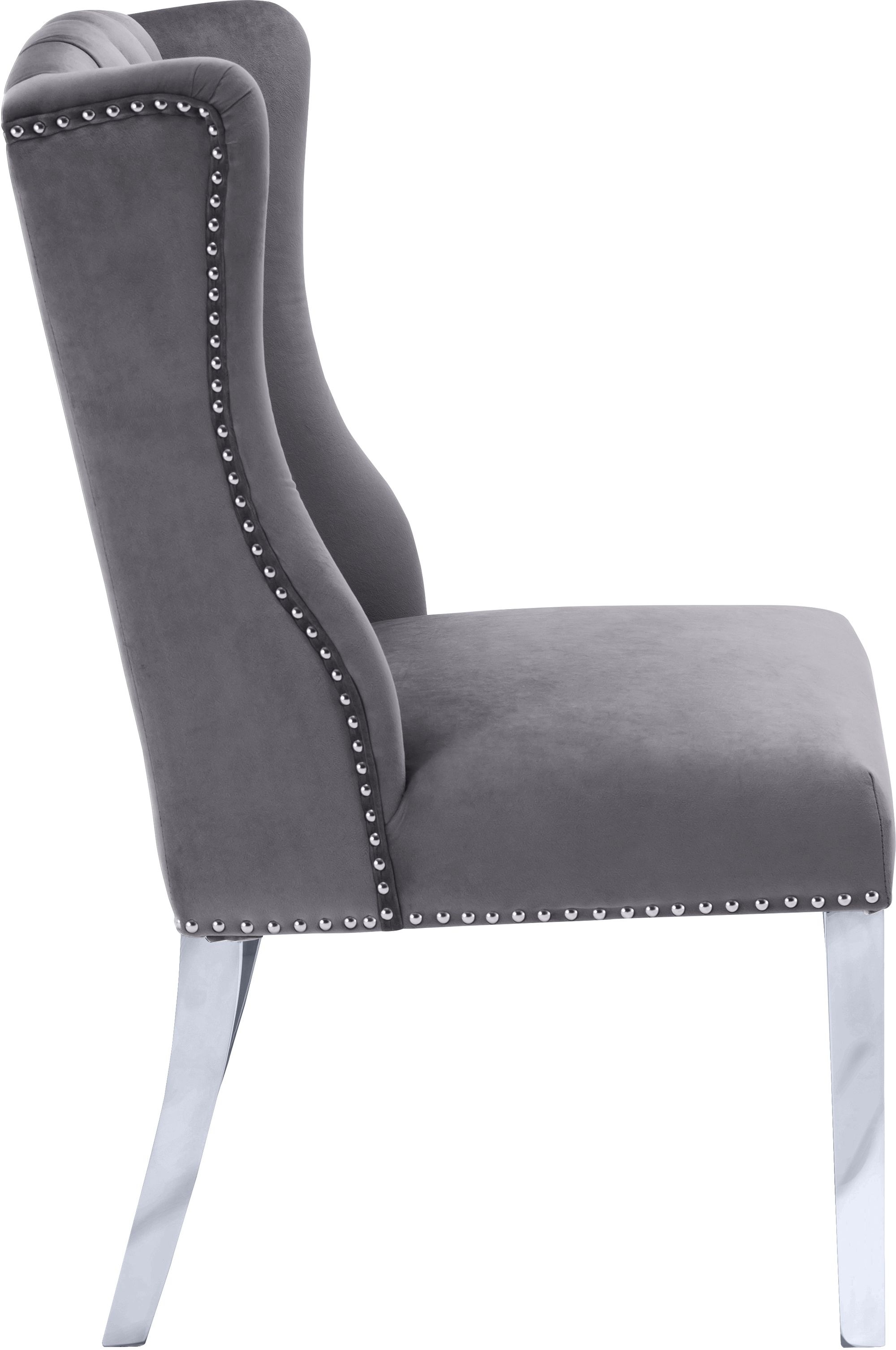 Suri Velvet Dining Chair with Chrome Stainless Steel Legs