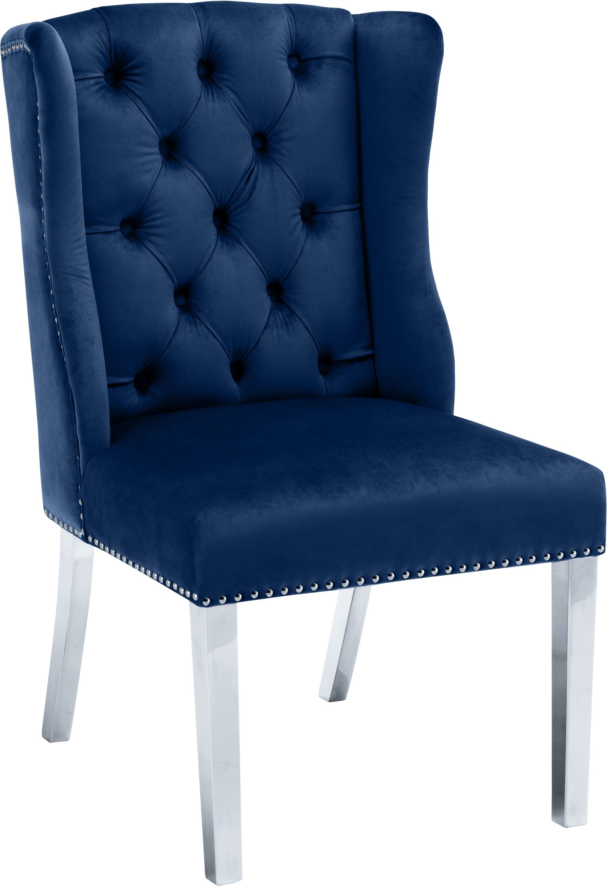 Suri Velvet Dining Chair with Chrome Stainless Steel Legs