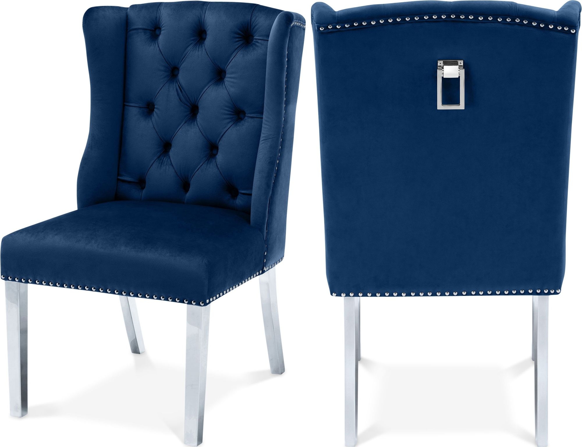Suri Velvet Dining Chair with Chrome Stainless Steel Legs