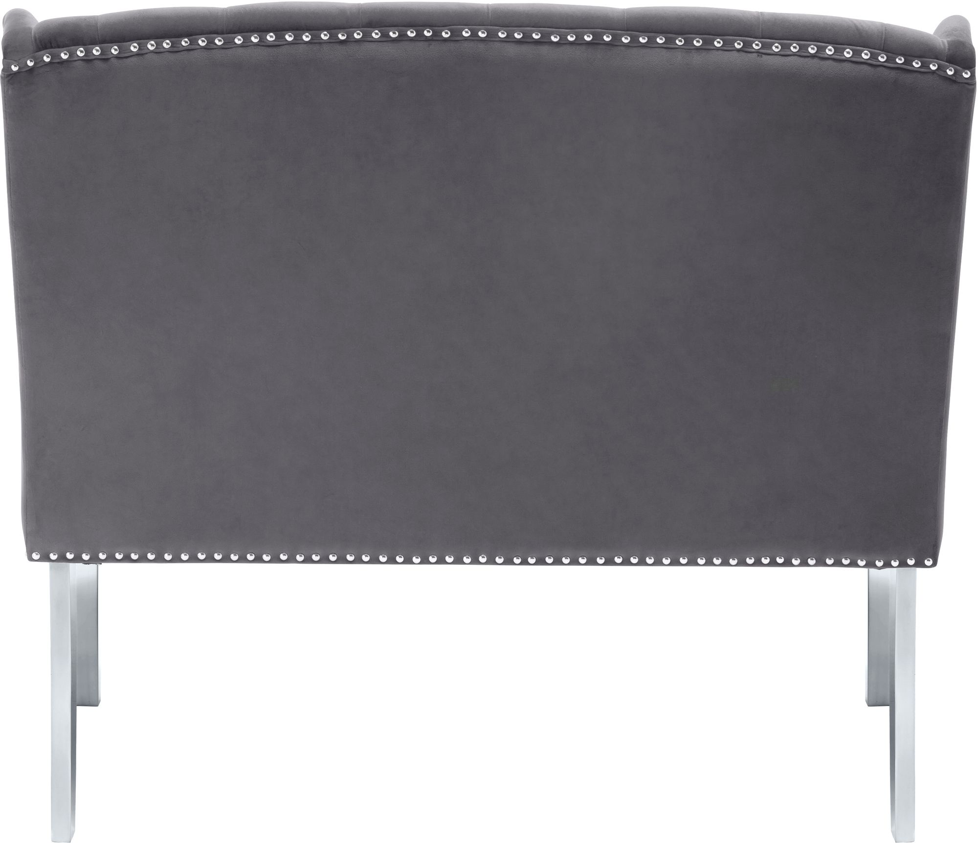 Suri Velvet Settee Bench with Chrome Stainless Steel Legs