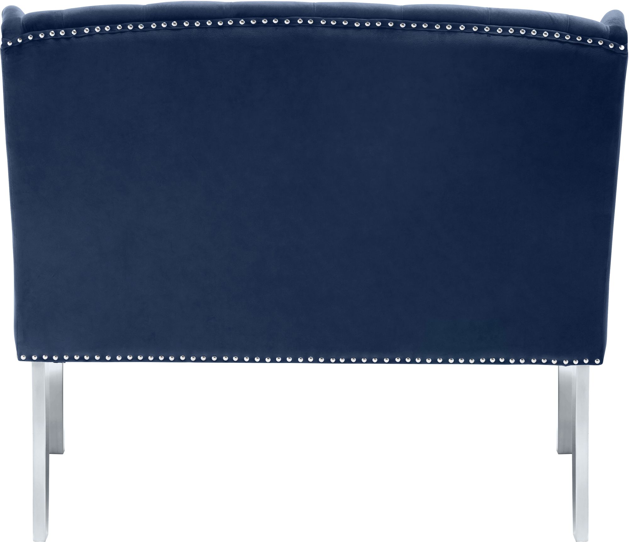 Suri Velvet Settee Bench with Chrome Stainless Steel Legs