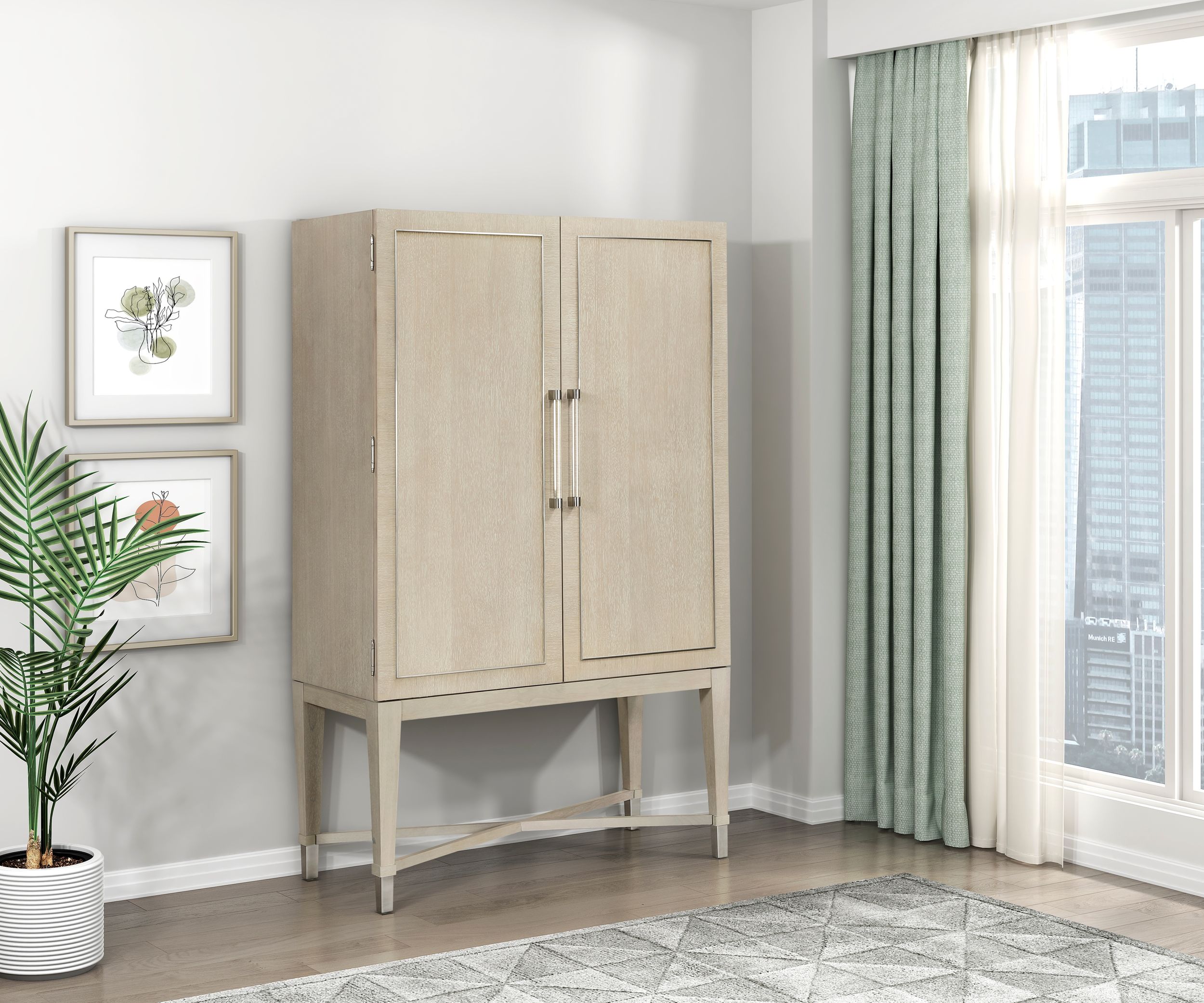 Genoa Wood Bar Cabinet with 2 Doors