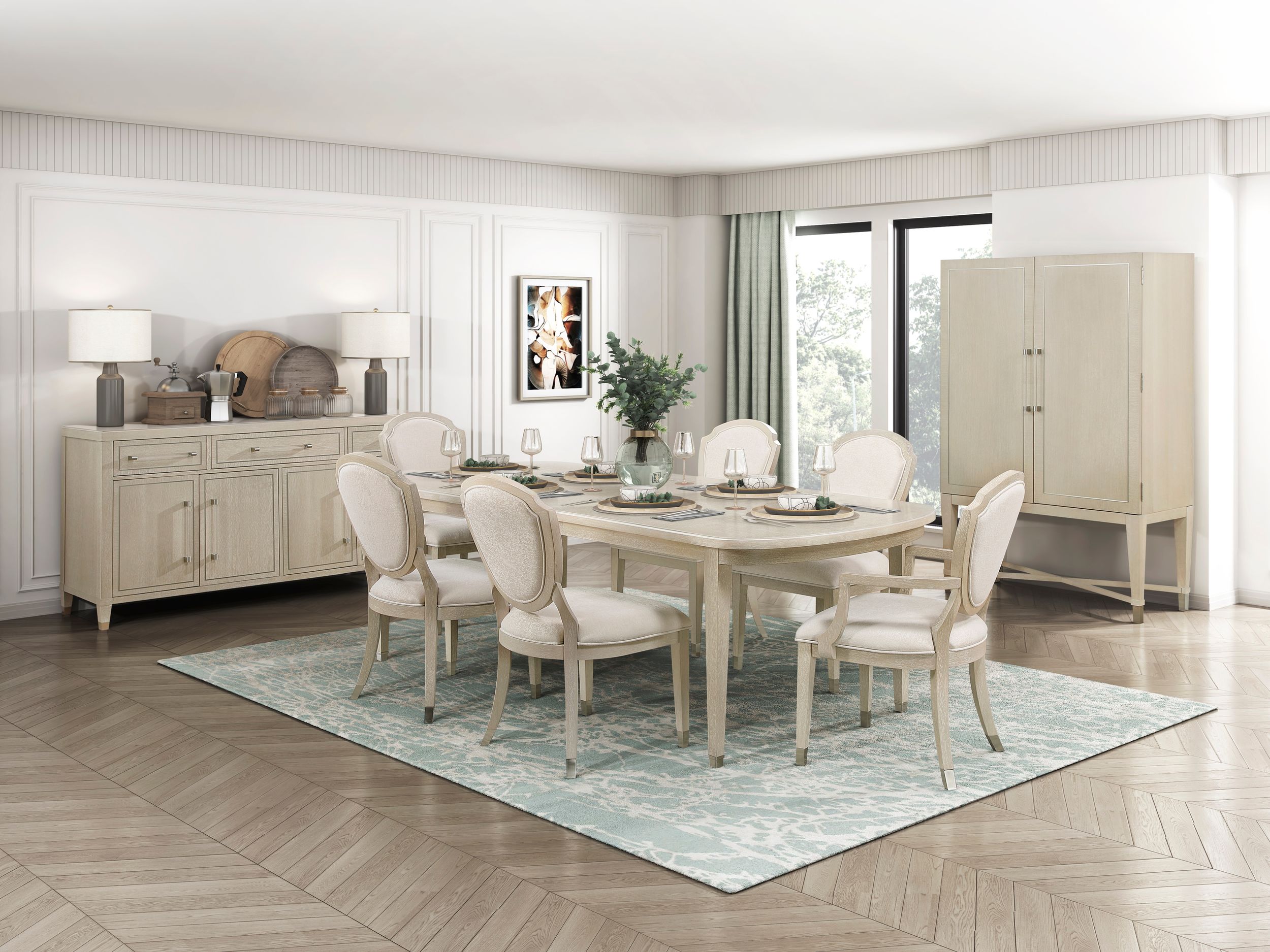 Genoa Oval Extendable Wood Dining Room Set