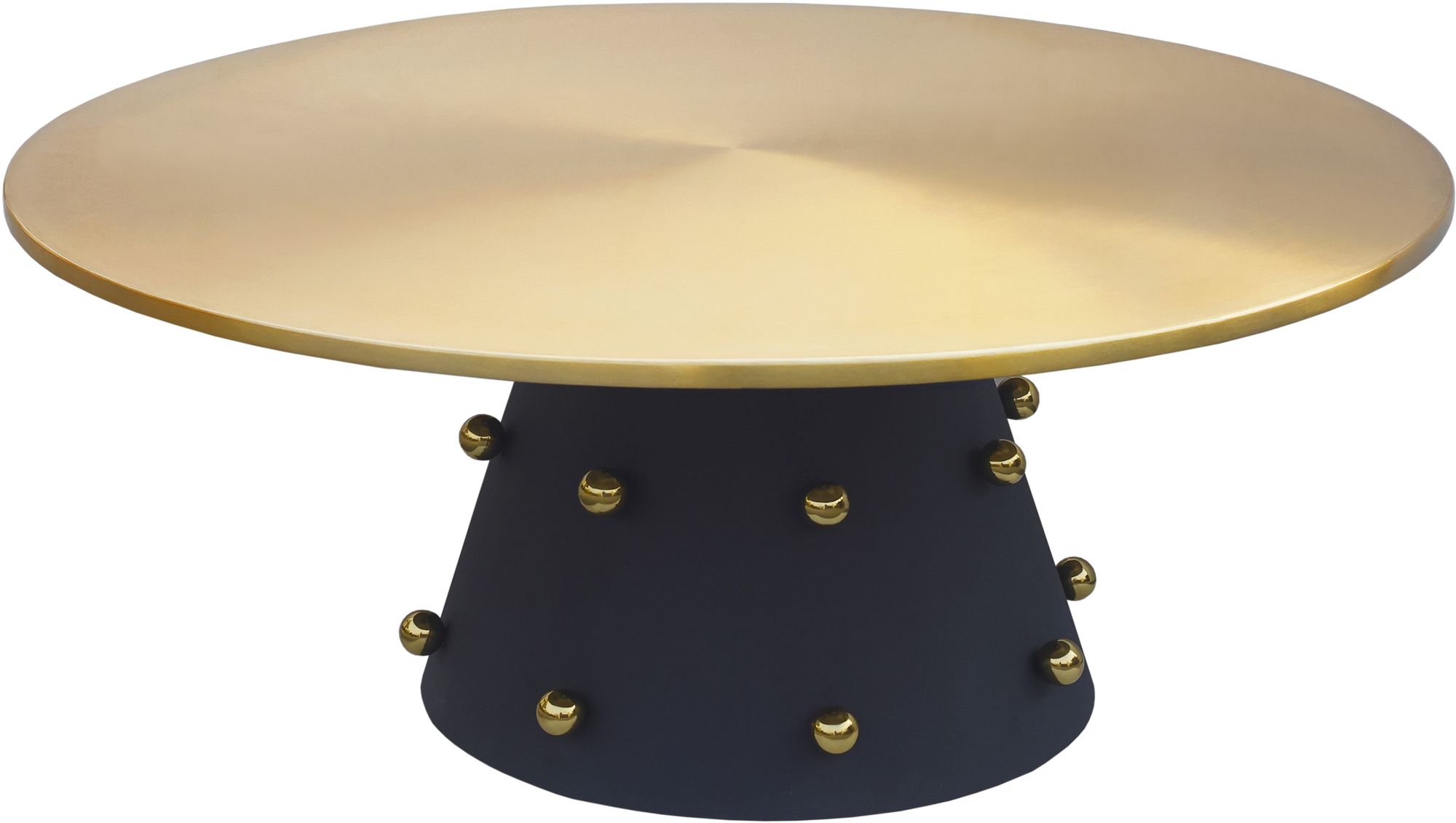 Raven 36" Round Metal Coffee Table with Matte Black Base