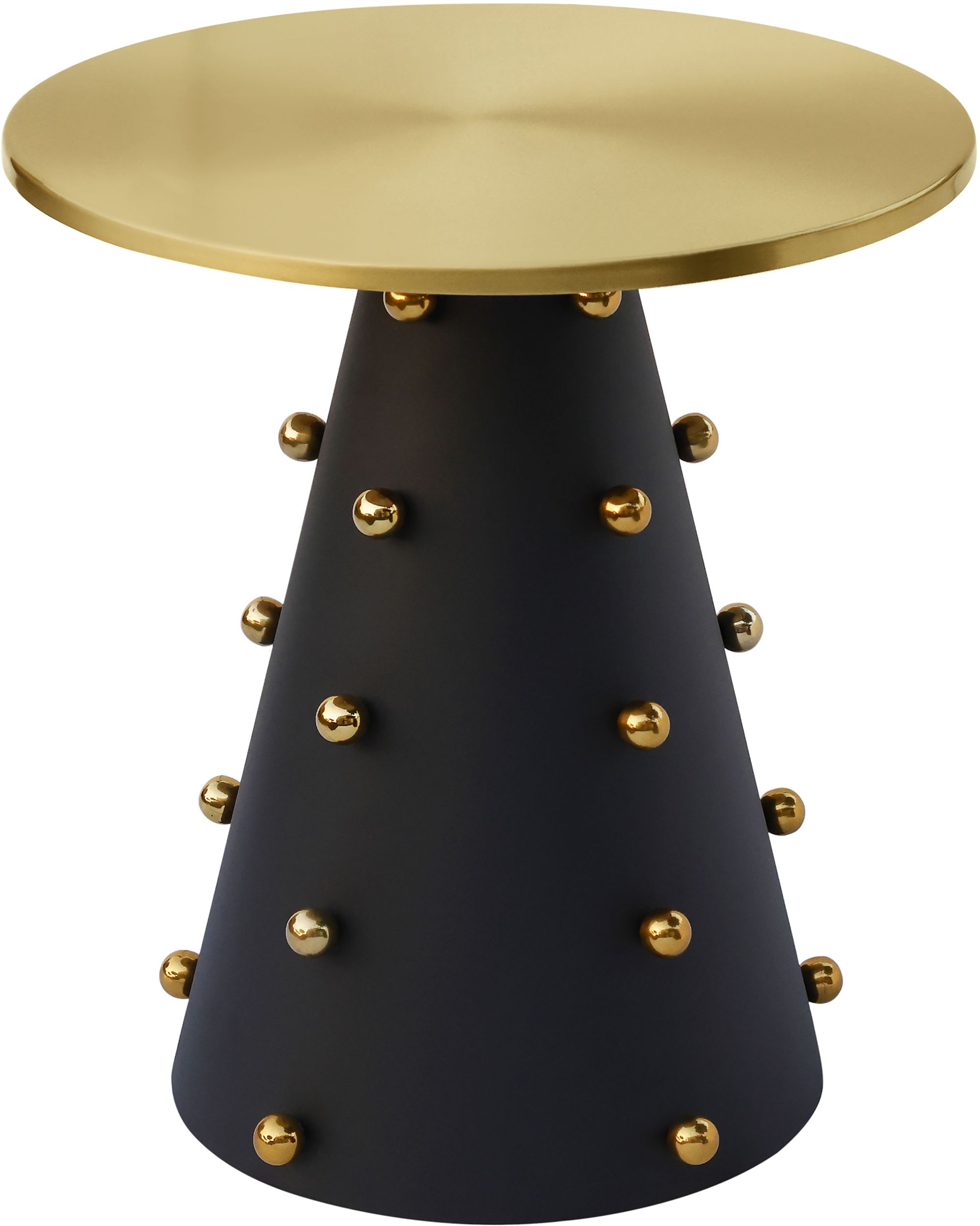 Raven 20" Round Brushed End Table with Matte Black Base