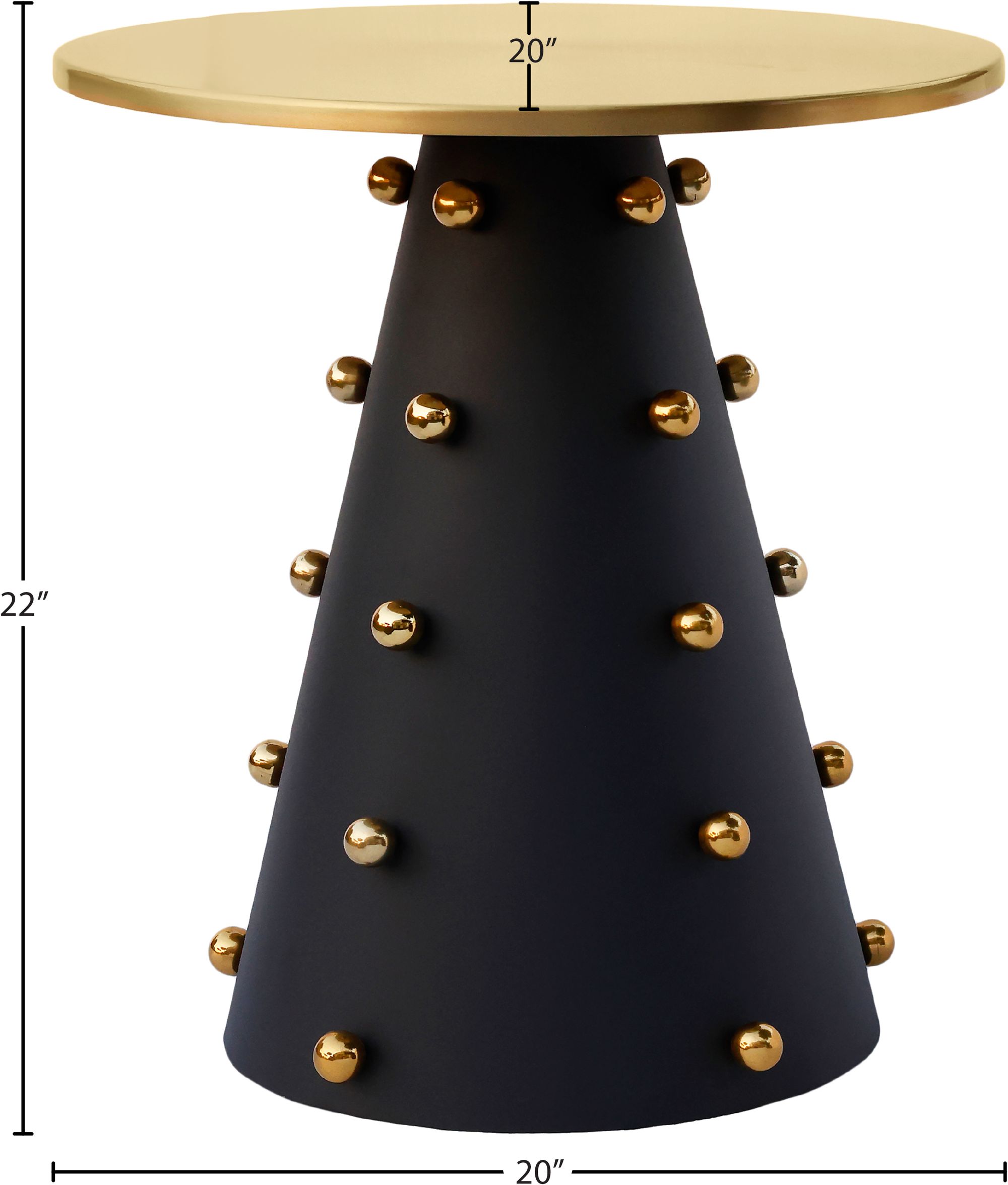 Raven 20" Round Brushed End Table with Matte Black Base