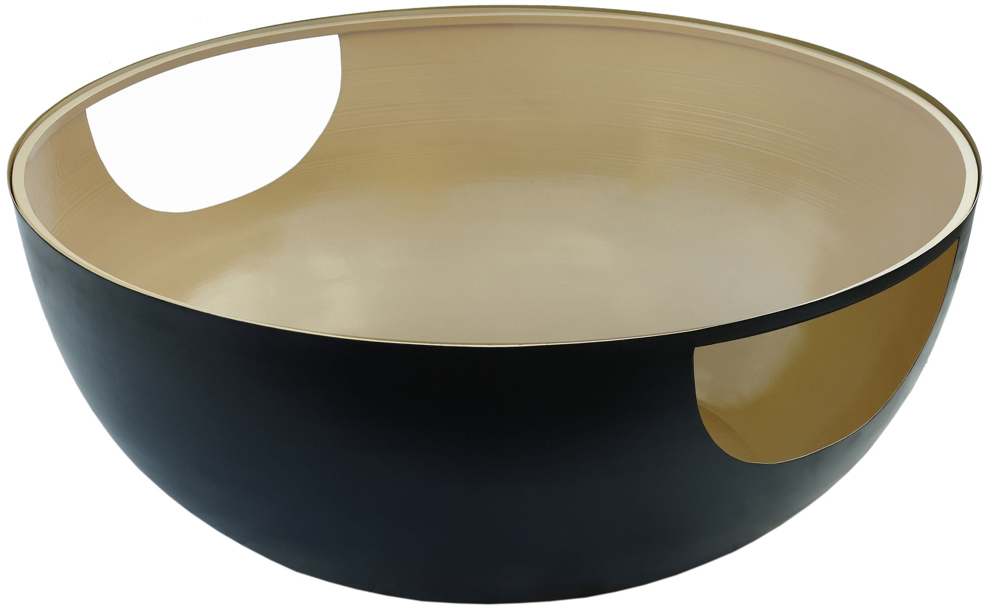 Doma 32" Round Glass Coffee Table with Metal Base