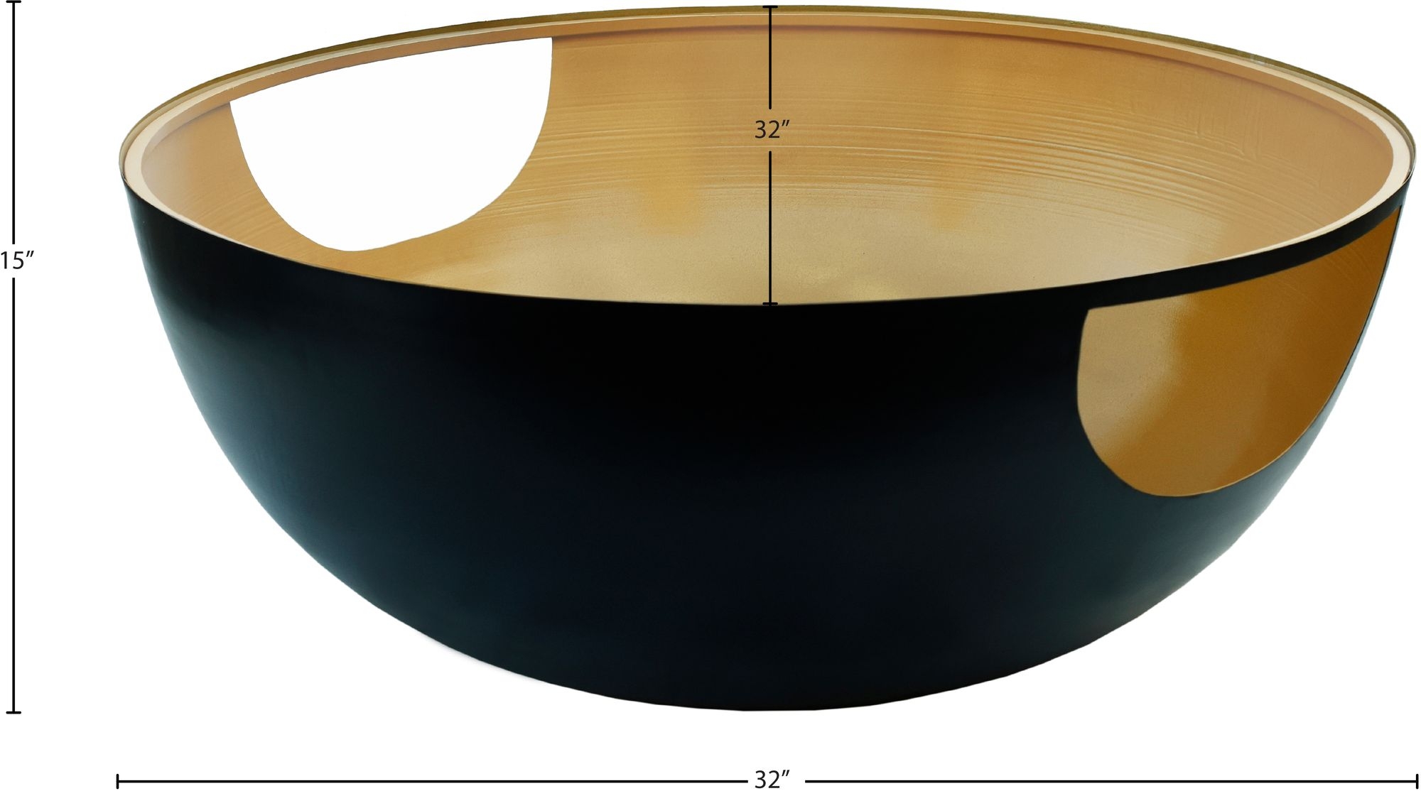 Doma 32" Round Glass Coffee Table with Metal Base