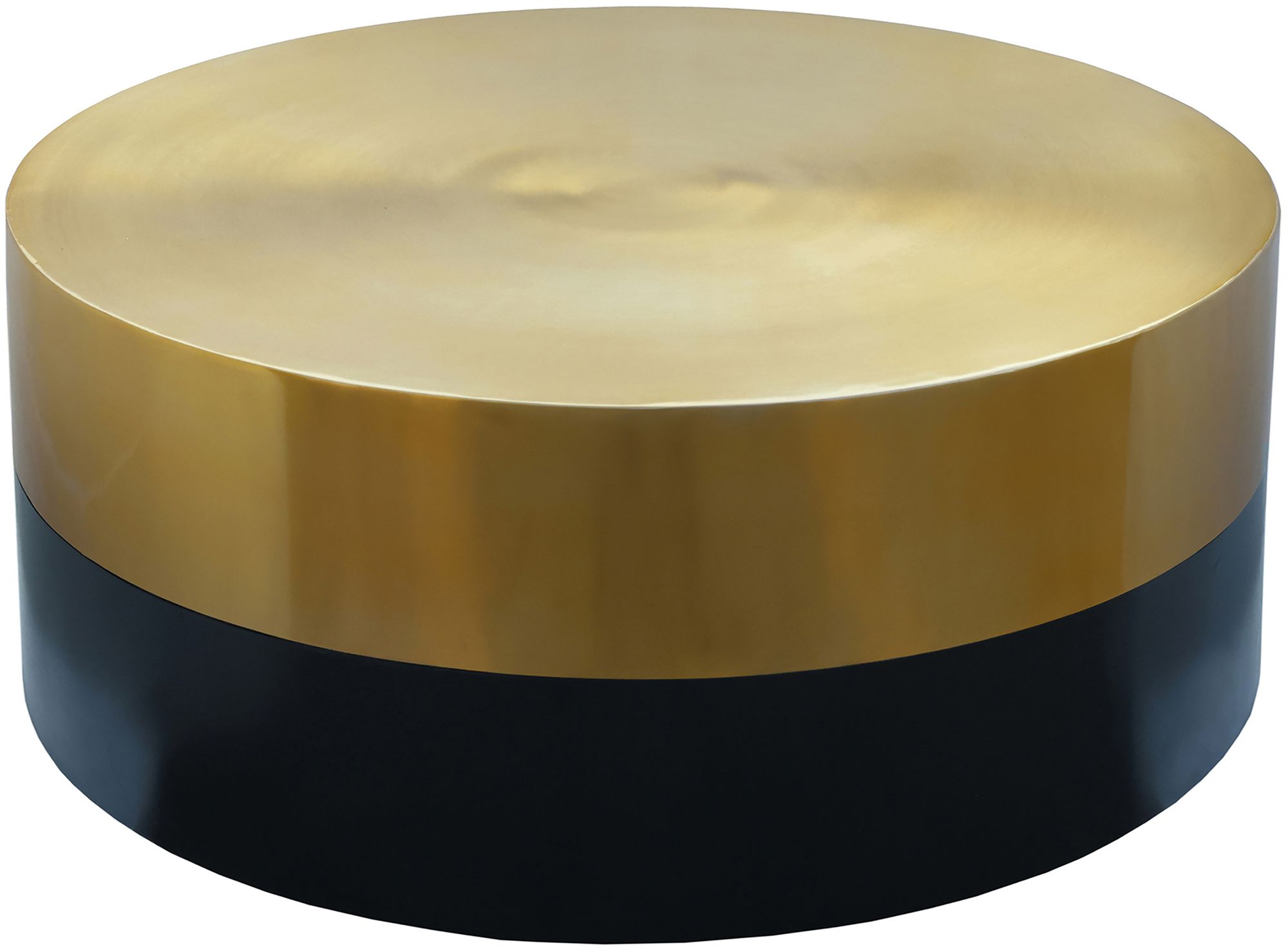 Sun 32" Round Metal Coffee Table with Matte Black Base