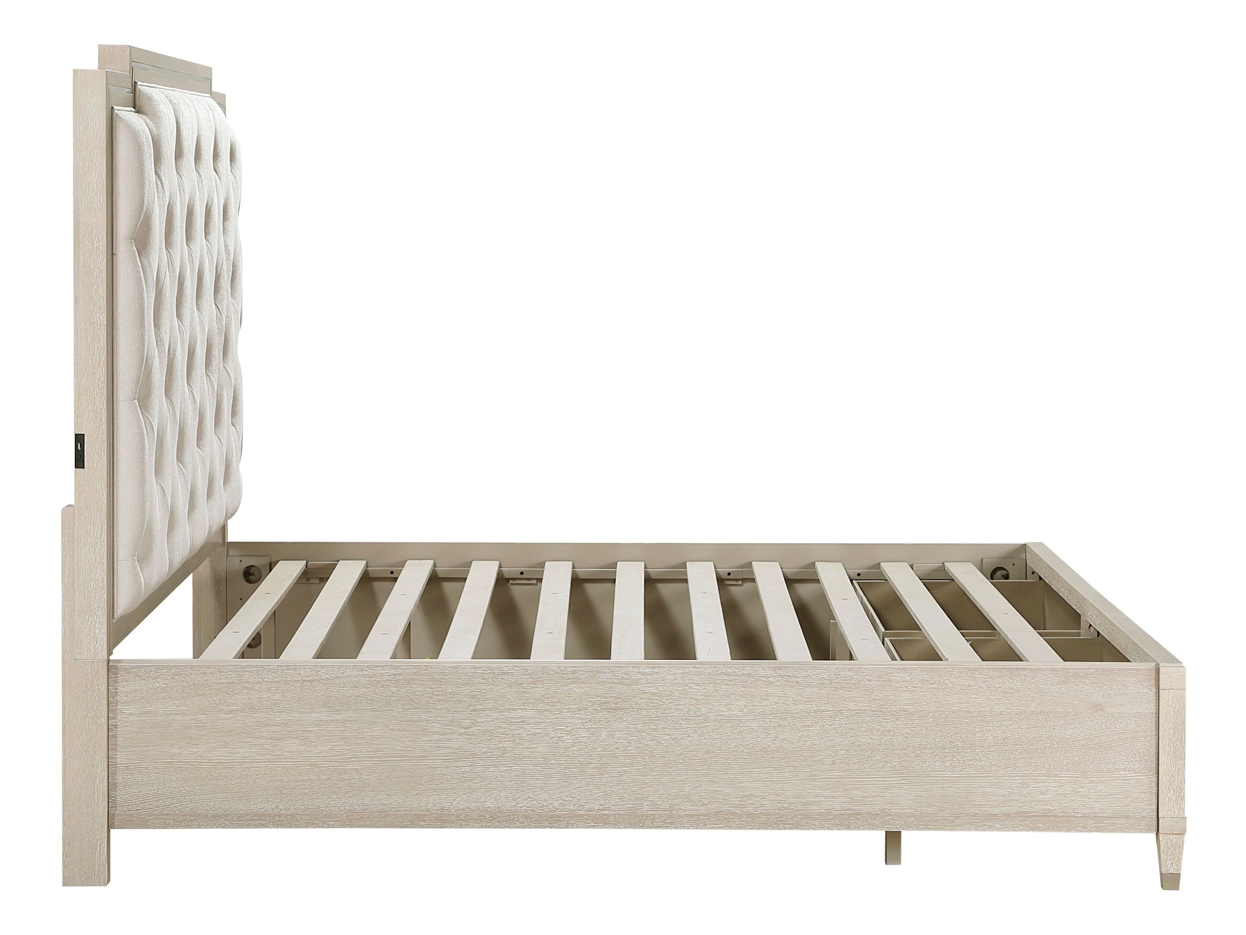 Genoa Chenille/Wood Eastern King Storage Platform Bed