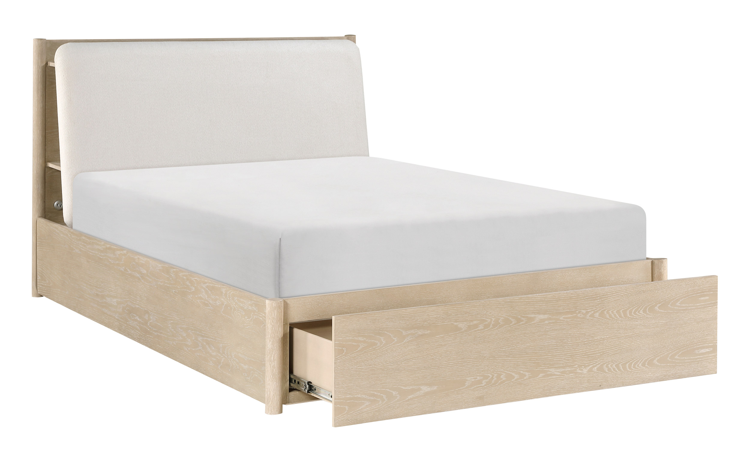 Matteo Polyester/Wood Storage California King Platform Bed